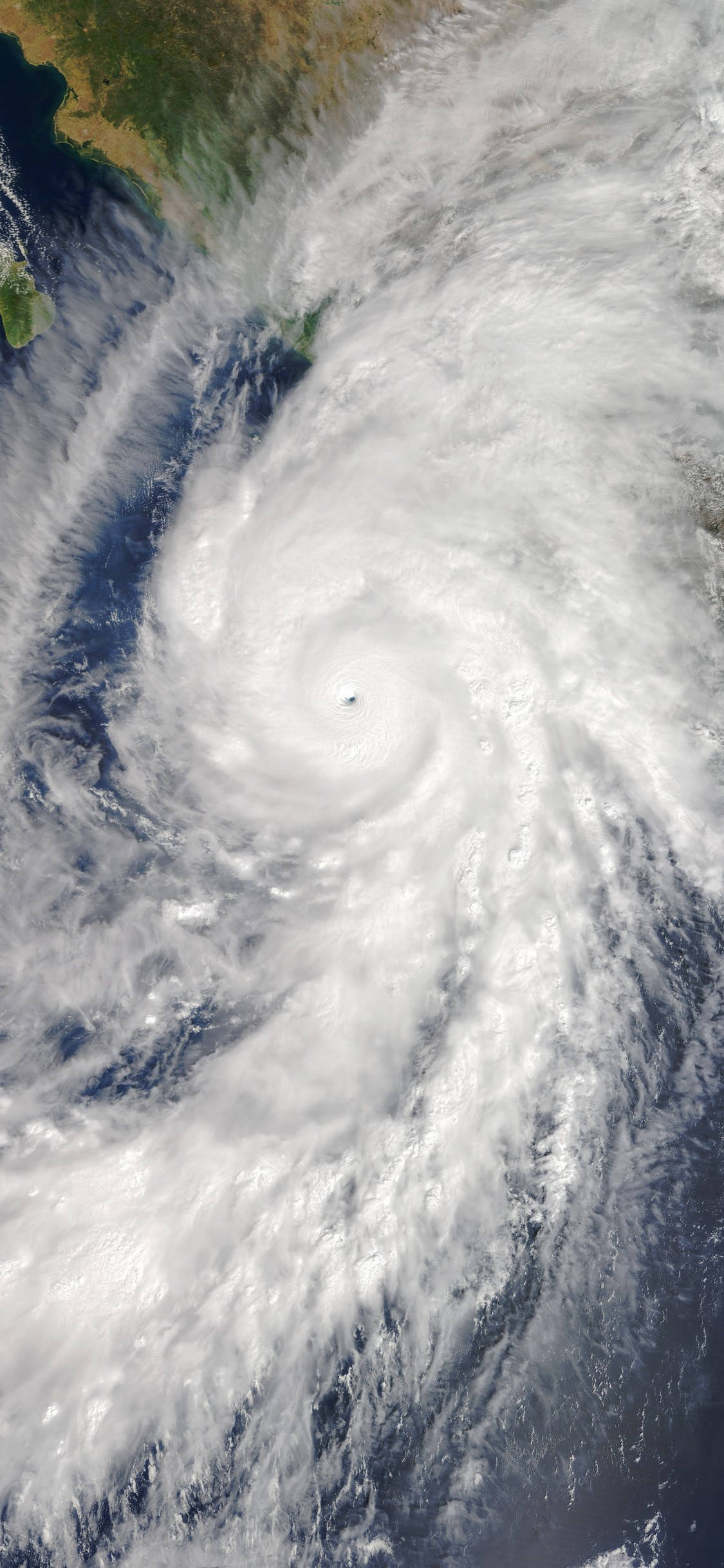 Hurricane, aerial view, clear eye, Full HD Phone Wallpaper