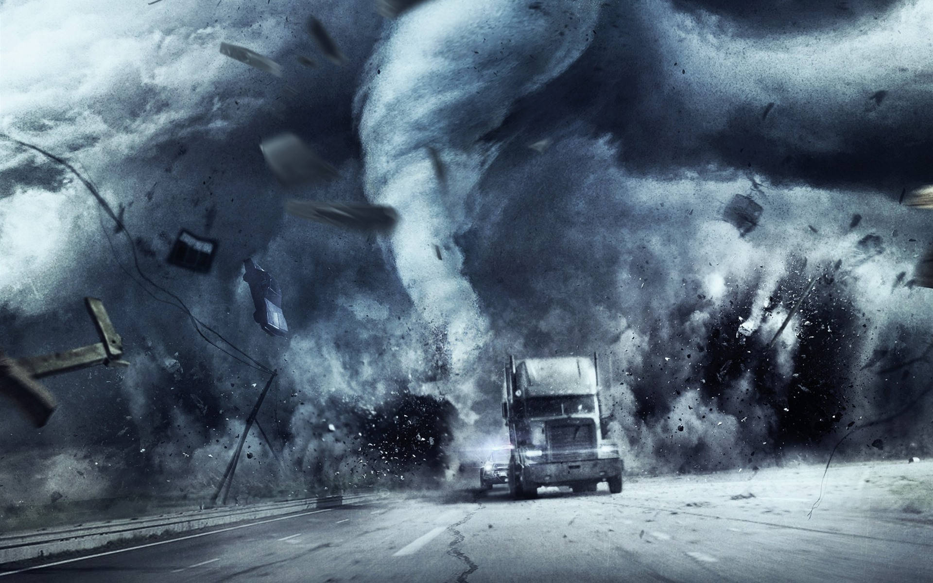 Hurricane, tornado, highway, Full HD Desktop Wallpaper