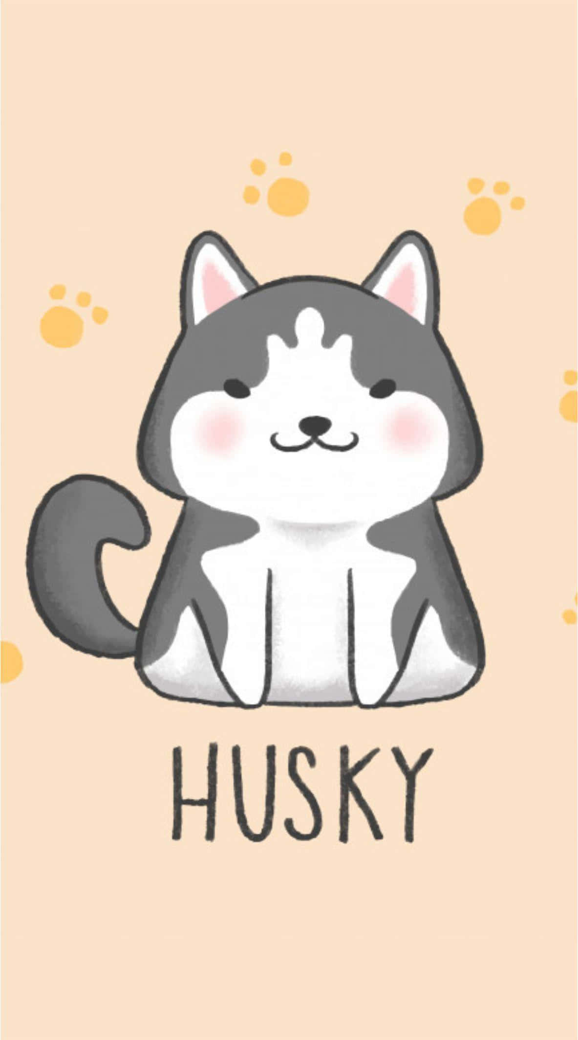 Cute Animals Cartoon, husky, pink cheeks, Full HD Phone Wallpaper