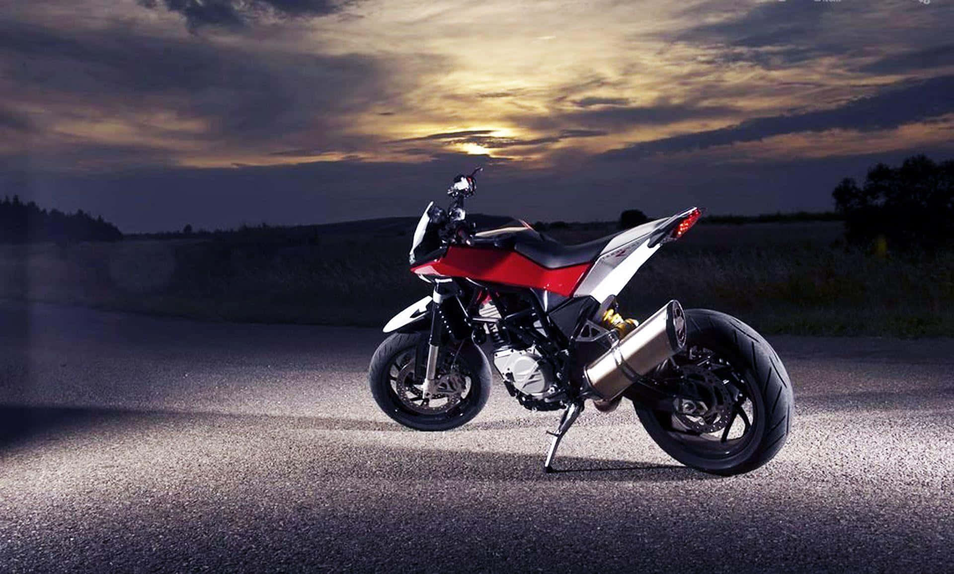 Husqvarna, motorcycle, sunset, Full HD Desktop Wallpaper