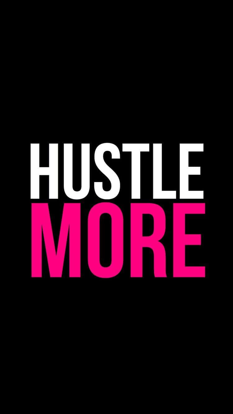 HUSTLE MORE, black background, white text, HD Phone Wallpaper
