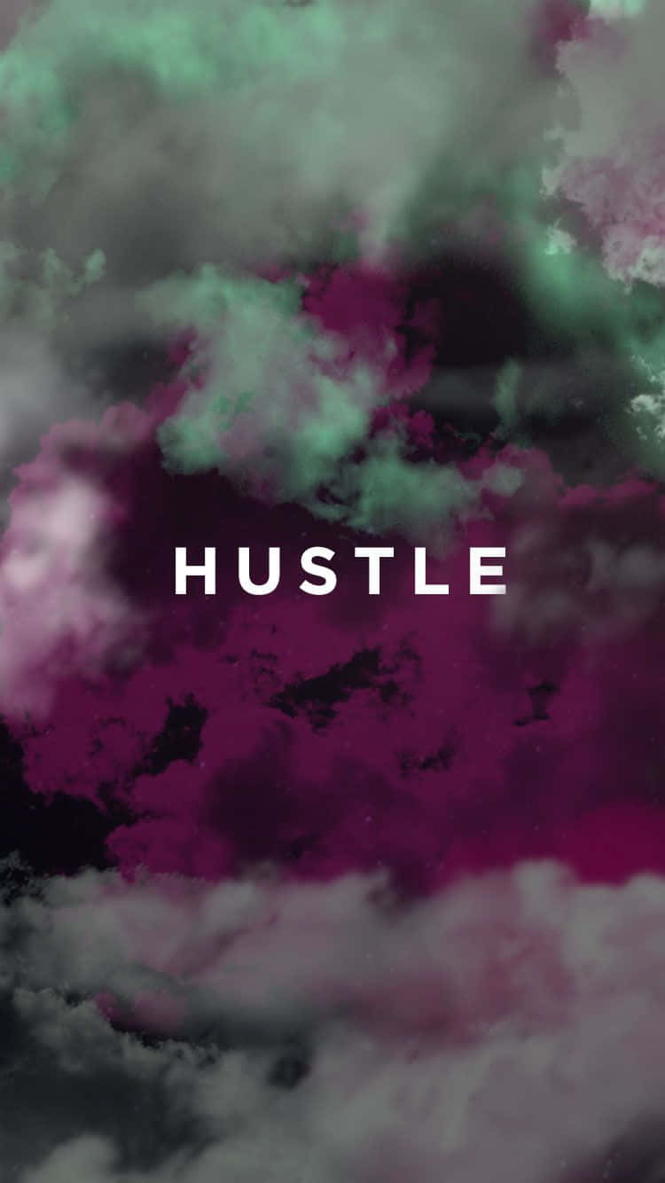 HUSTLE, vibrant purple, teal, HD Phone Wallpaper