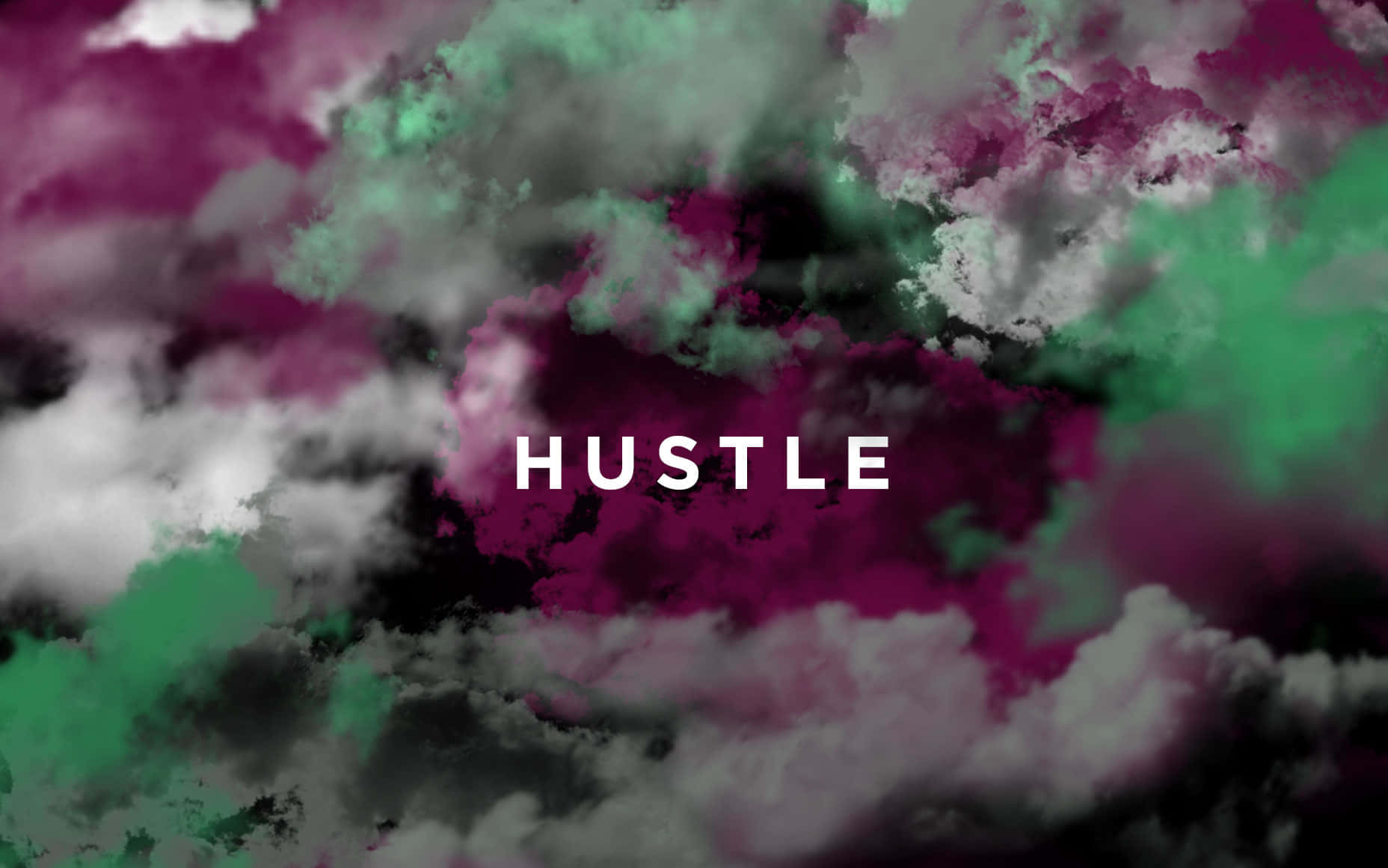 HUSTLE, magenta green, charcoal gray, HD Desktop Wallpaper