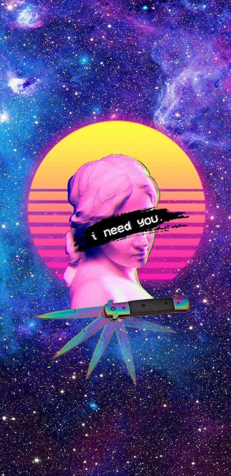 Hustler, pink classical statue head, black banner, HD Phone Wallpaper