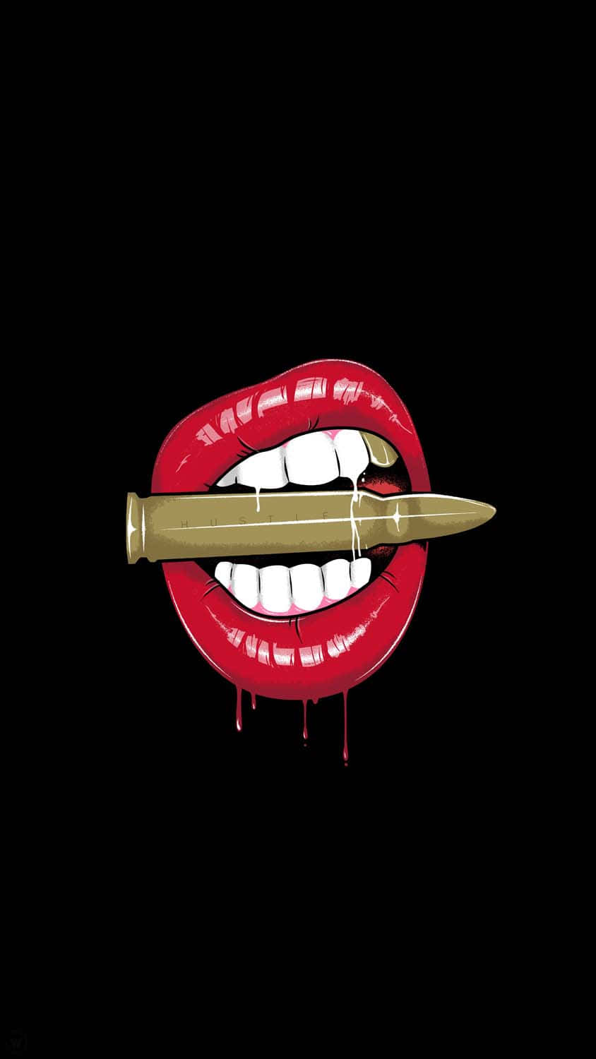 red lipstick, gold bullet, black background, HD Phone Wallpaper