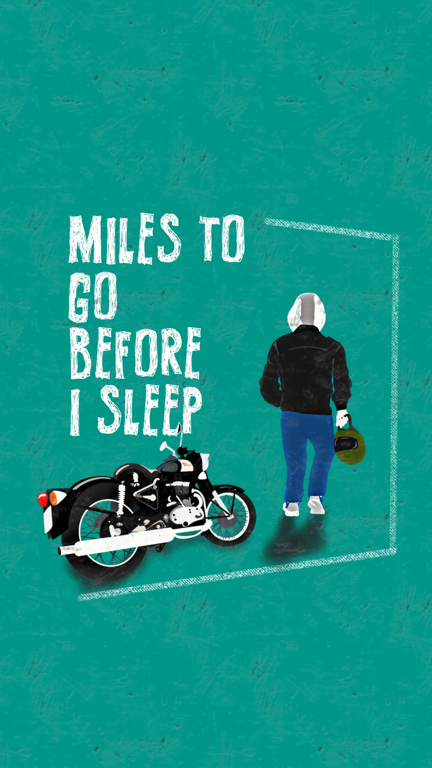 miles to go before i sleep, black jacket, classic bike, 2K Phone Wallpaper