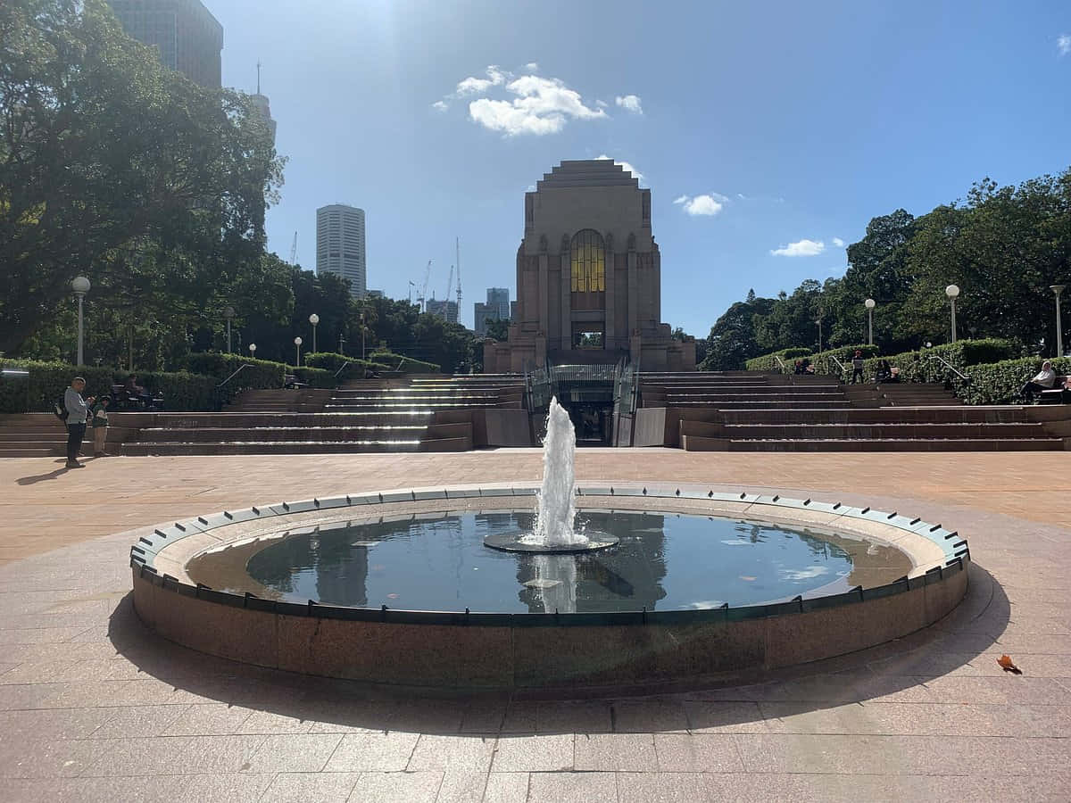 Hyde Park Sydney, fountain, war memorial, SD Desktop Wallpaper