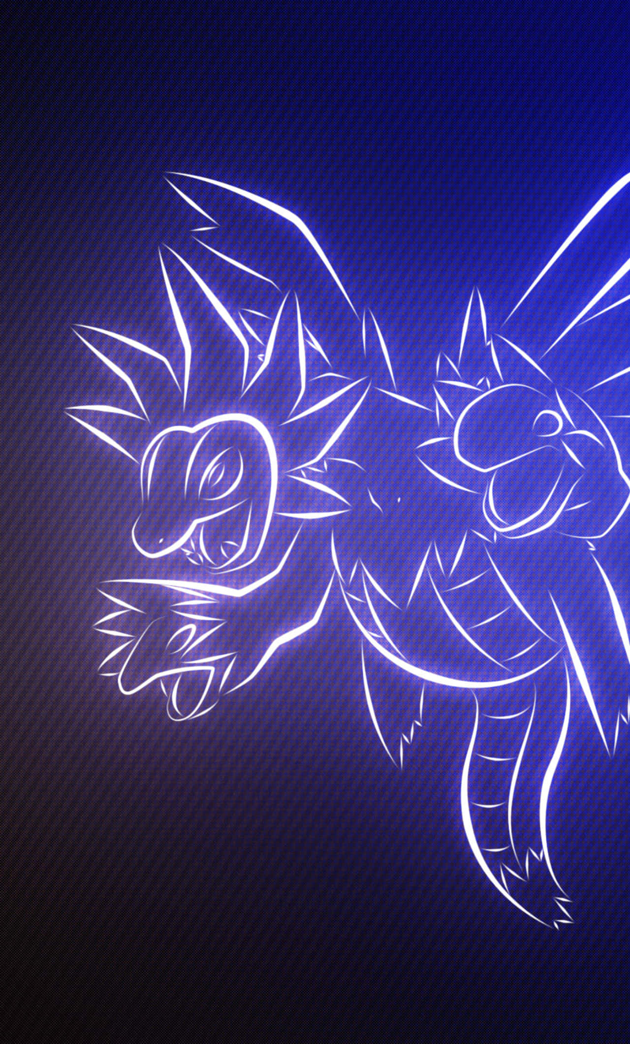 Hydreigon, neon light, glowing white, Full HD Phone Wallpaper
