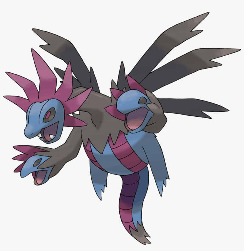 Hydreigon, blue, purple, SD Phone Wallpaper