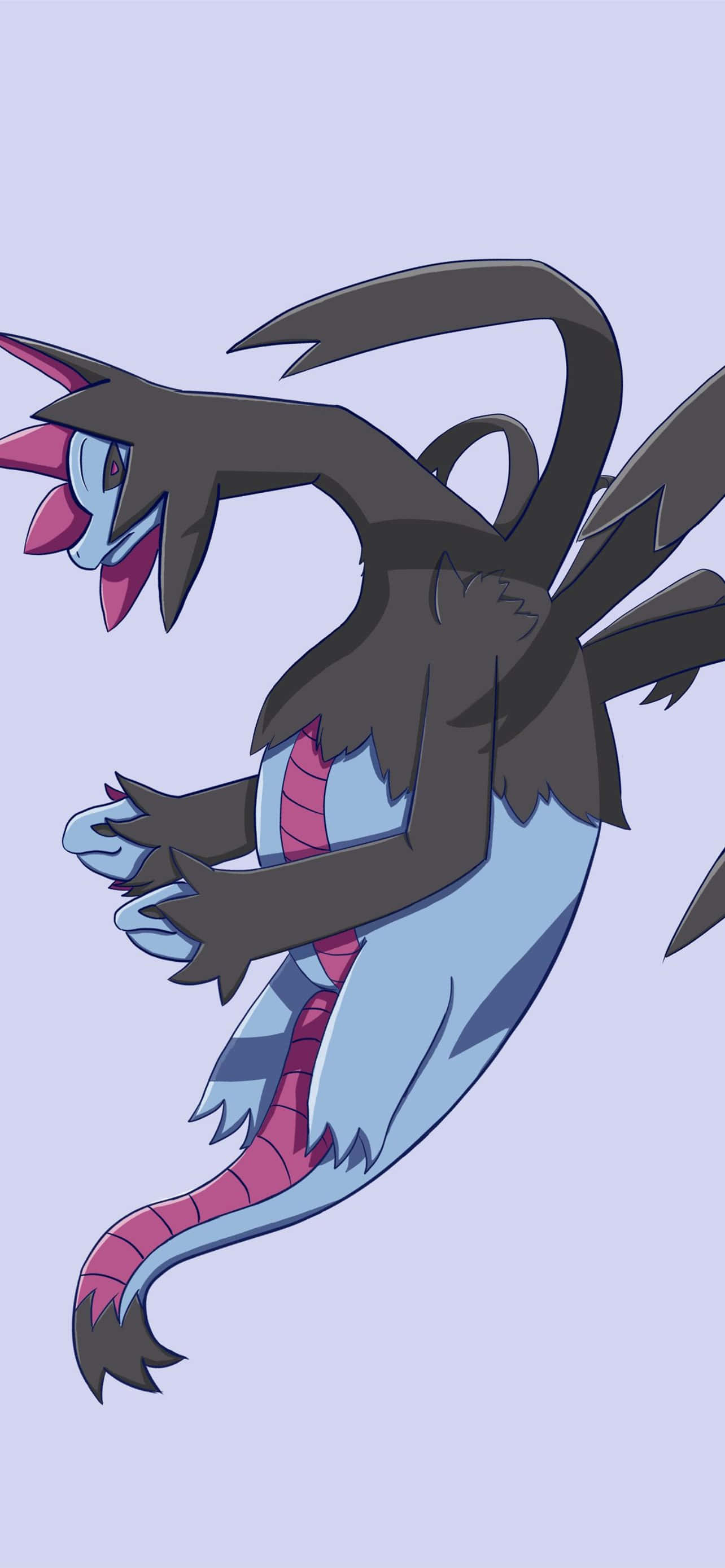 Hydreigon, dark gray, blue, 2K Phone Wallpaper