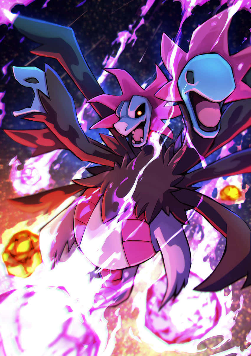 Hydreigon, purple, black, SD Phone Wallpaper