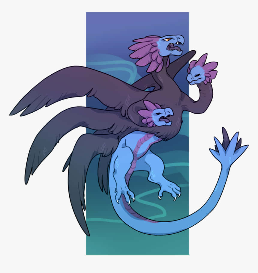 Hydreigon, blue, purple, SD Phone Wallpaper