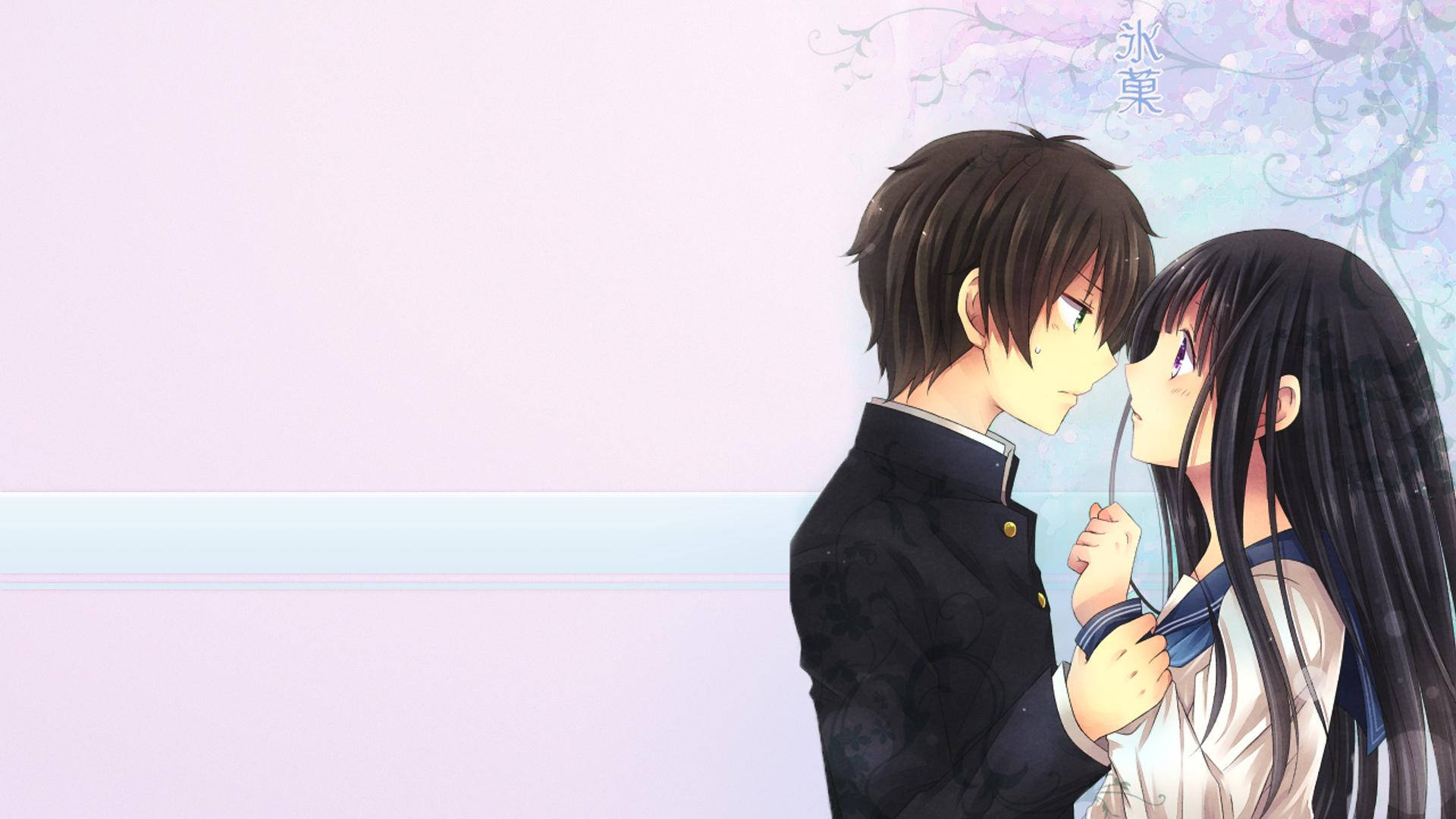 Hyouka, school uniforms, pastel background, Full HD Desktop Wallpaper