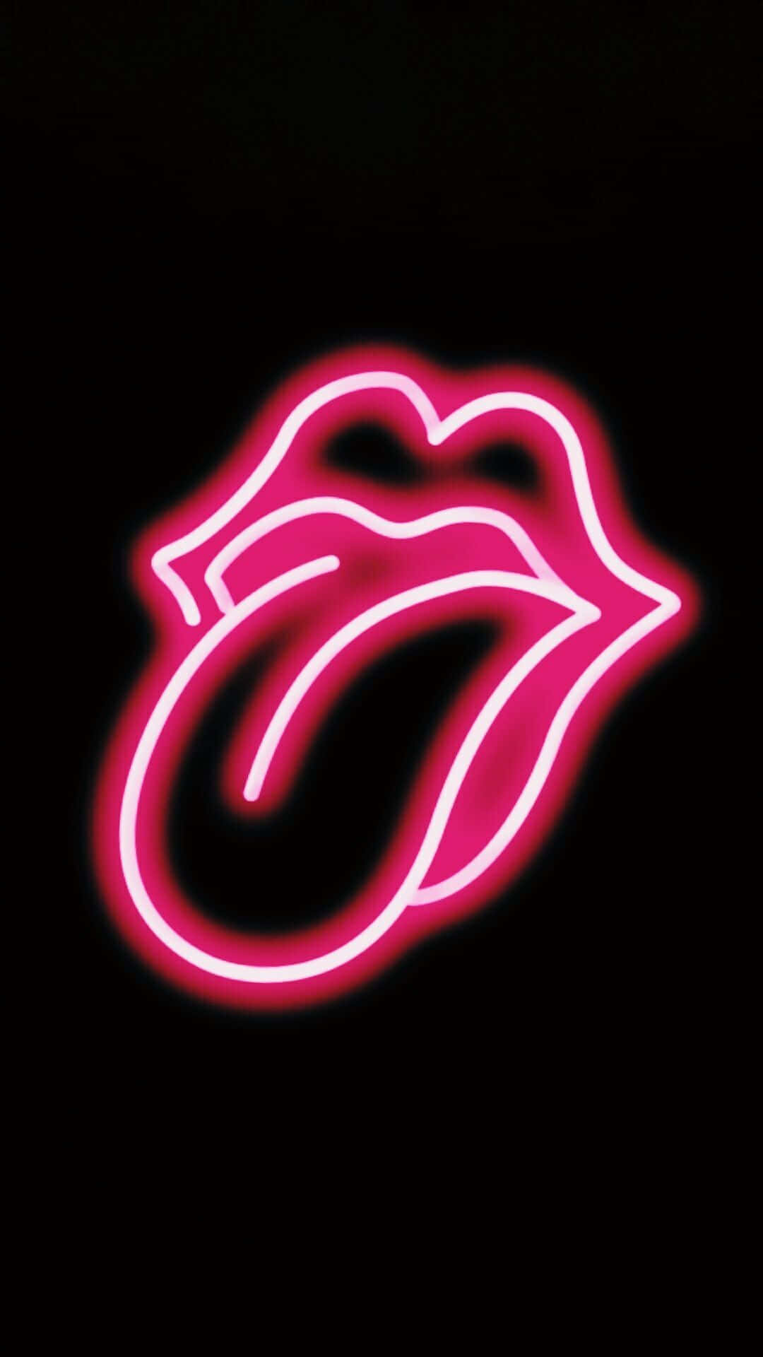 Hype Aesthetic, glowing pink neon sign, tongue sticking out, Full HD Phone Wallpaper