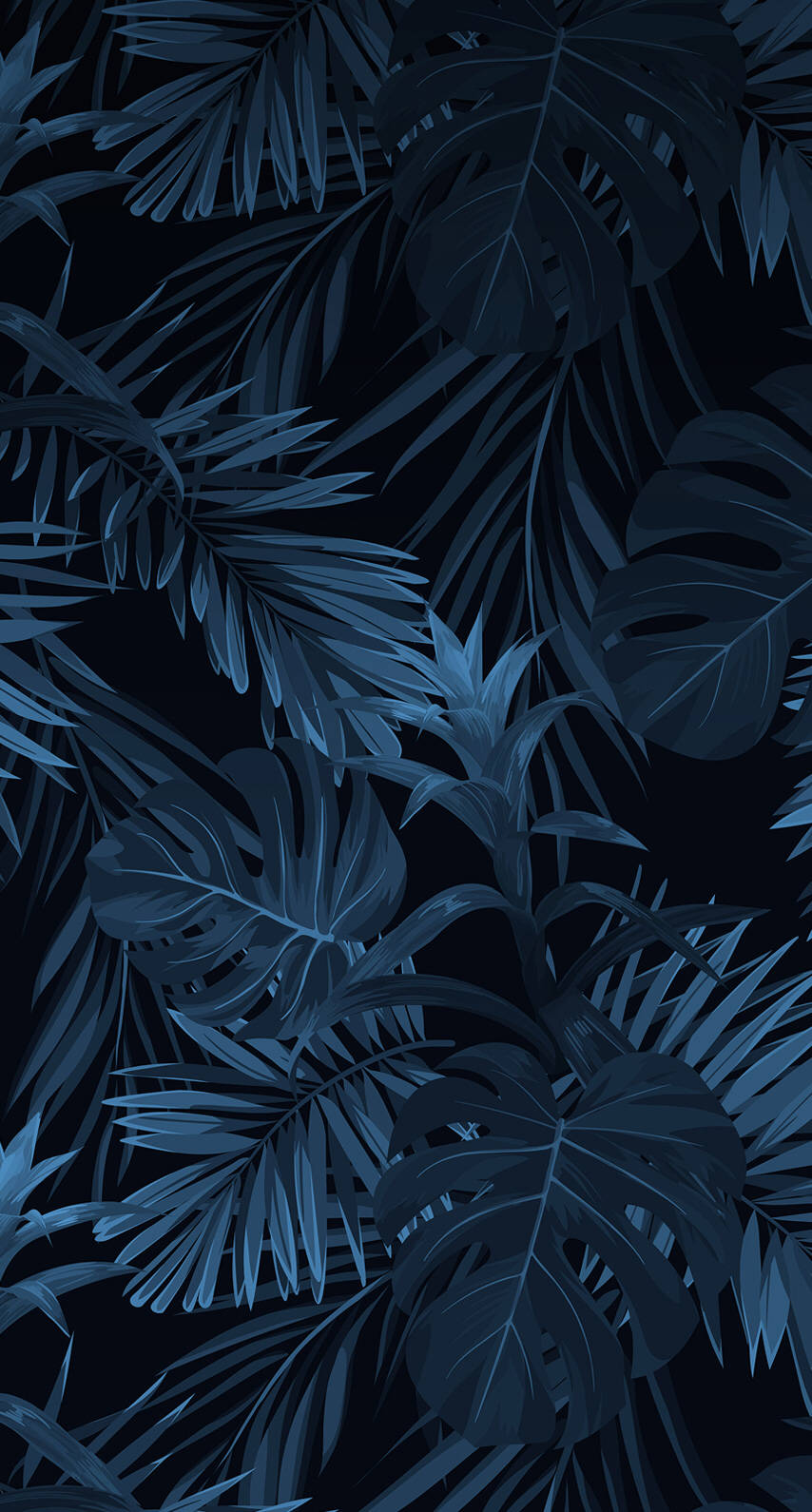 Hype, dark blue, tropical leaves, HD Phone Wallpaper