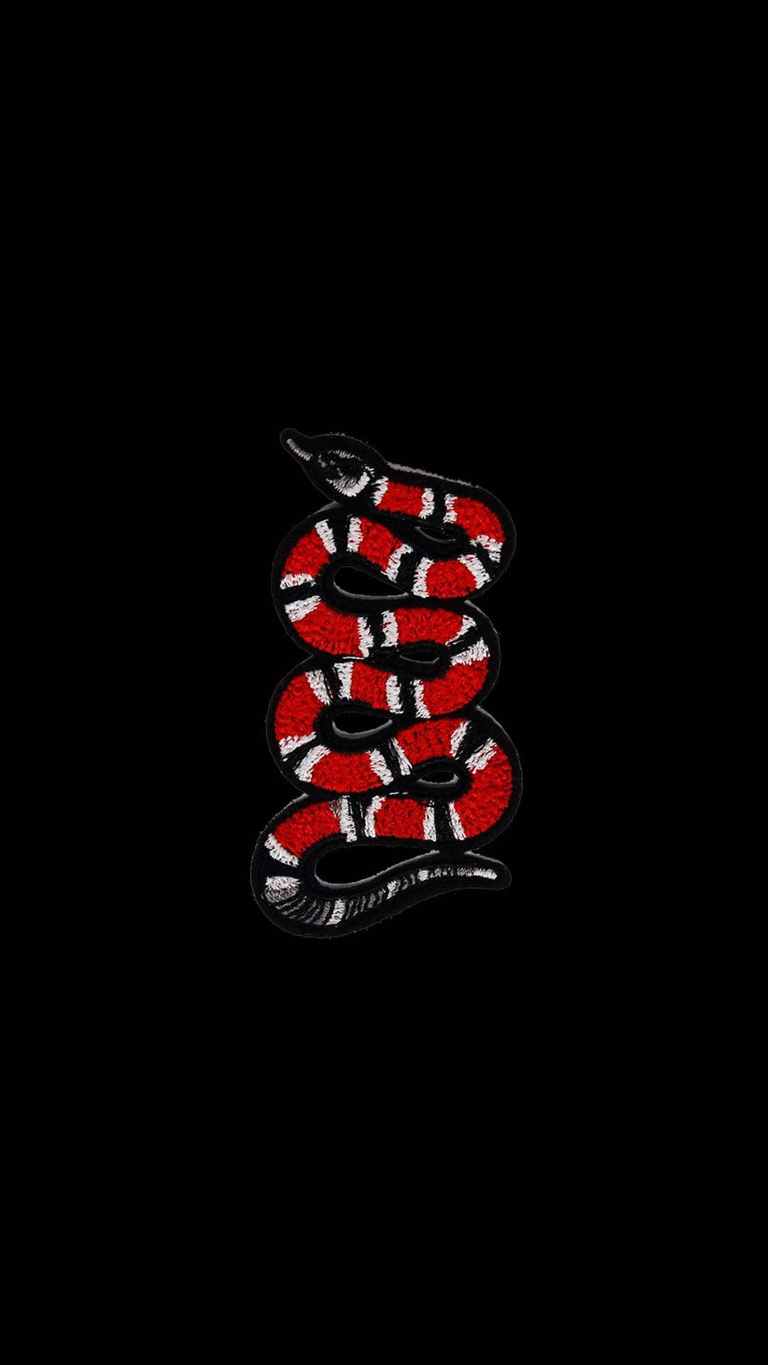 Hypebeast, red and white striped snake, embroidered patch, Full HD Phone Wallpaper