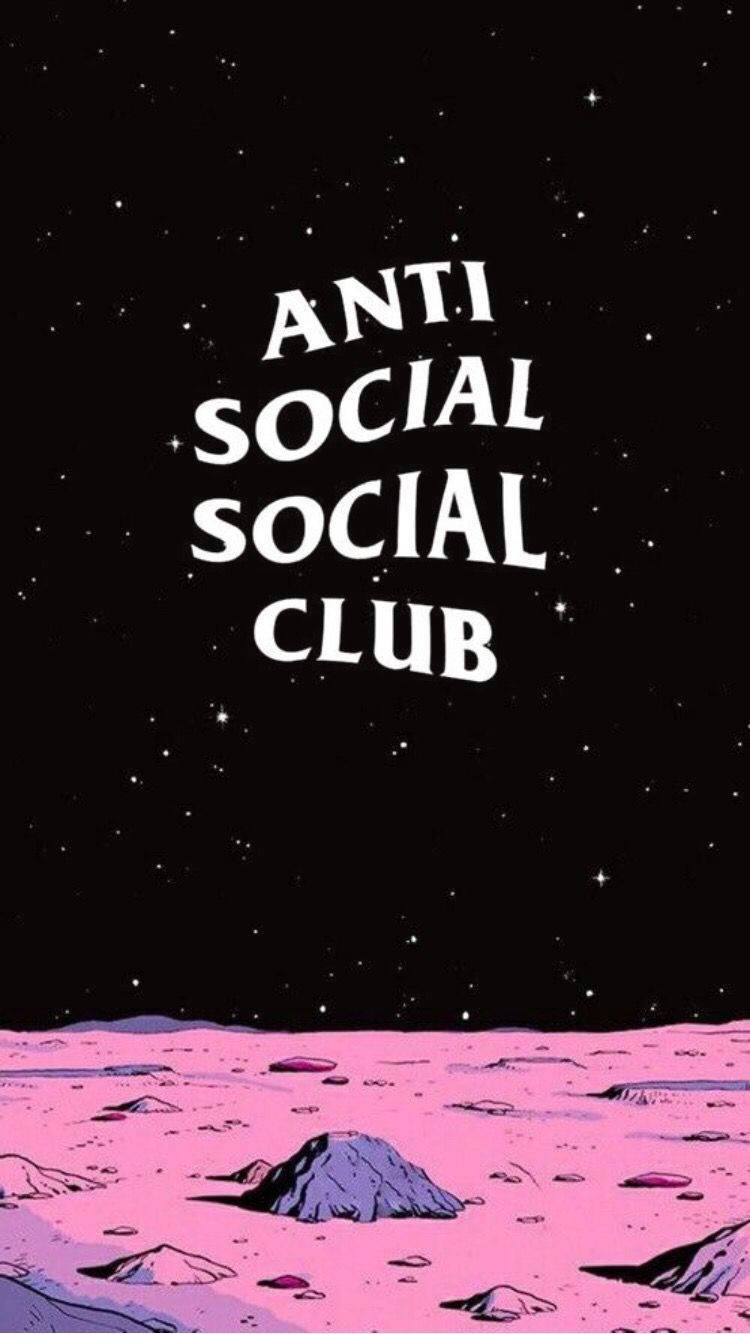 anti social social club, starry black sky, pink alien landscape, HD Phone Wallpaper