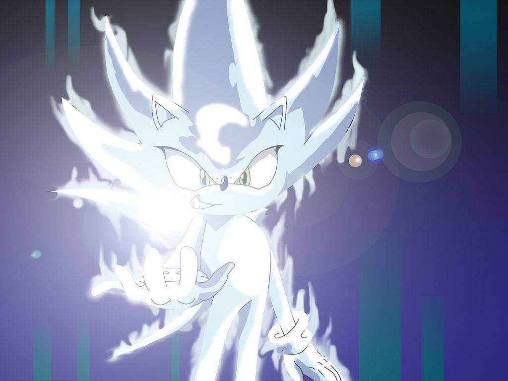 Hyper Sonic, glowing white hedgehog, spiky hair, SD Desktop Wallpaper