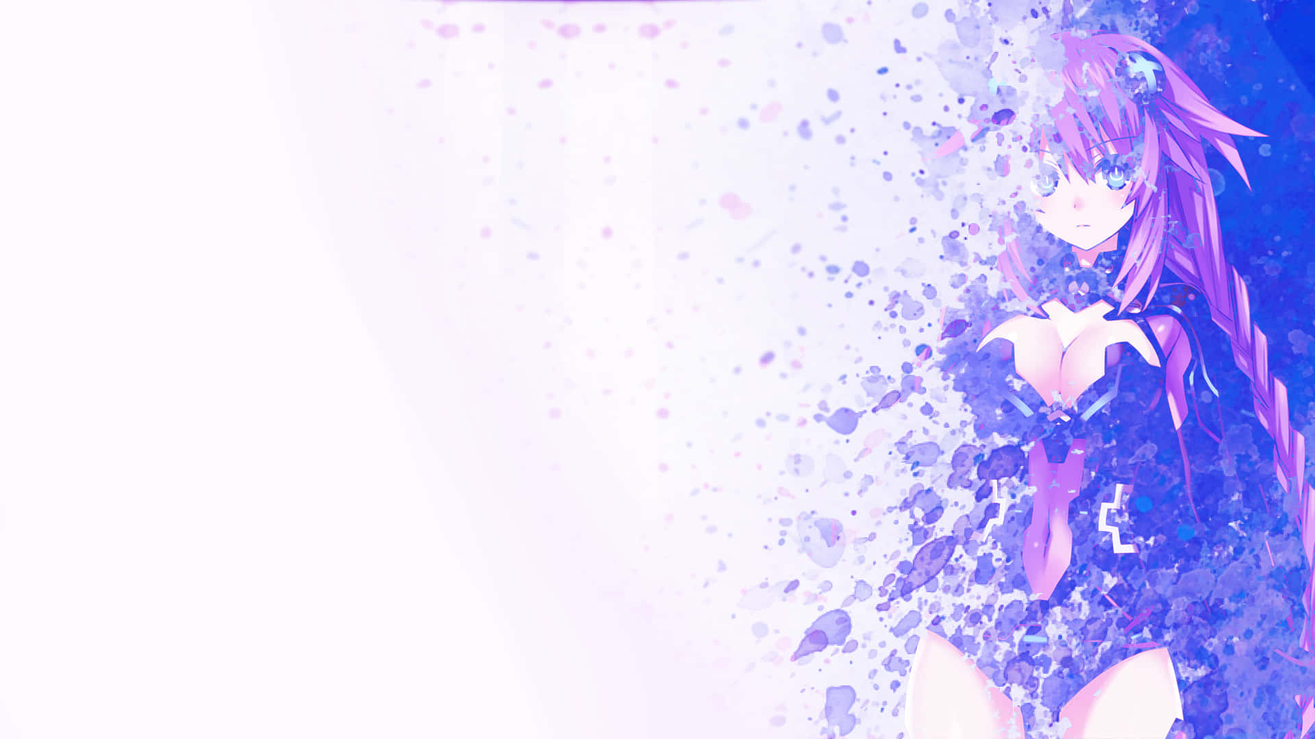 Hyperdimension Neptunia, purple-haired anime girl, dark outfit, Full HD Desktop Wallpaper