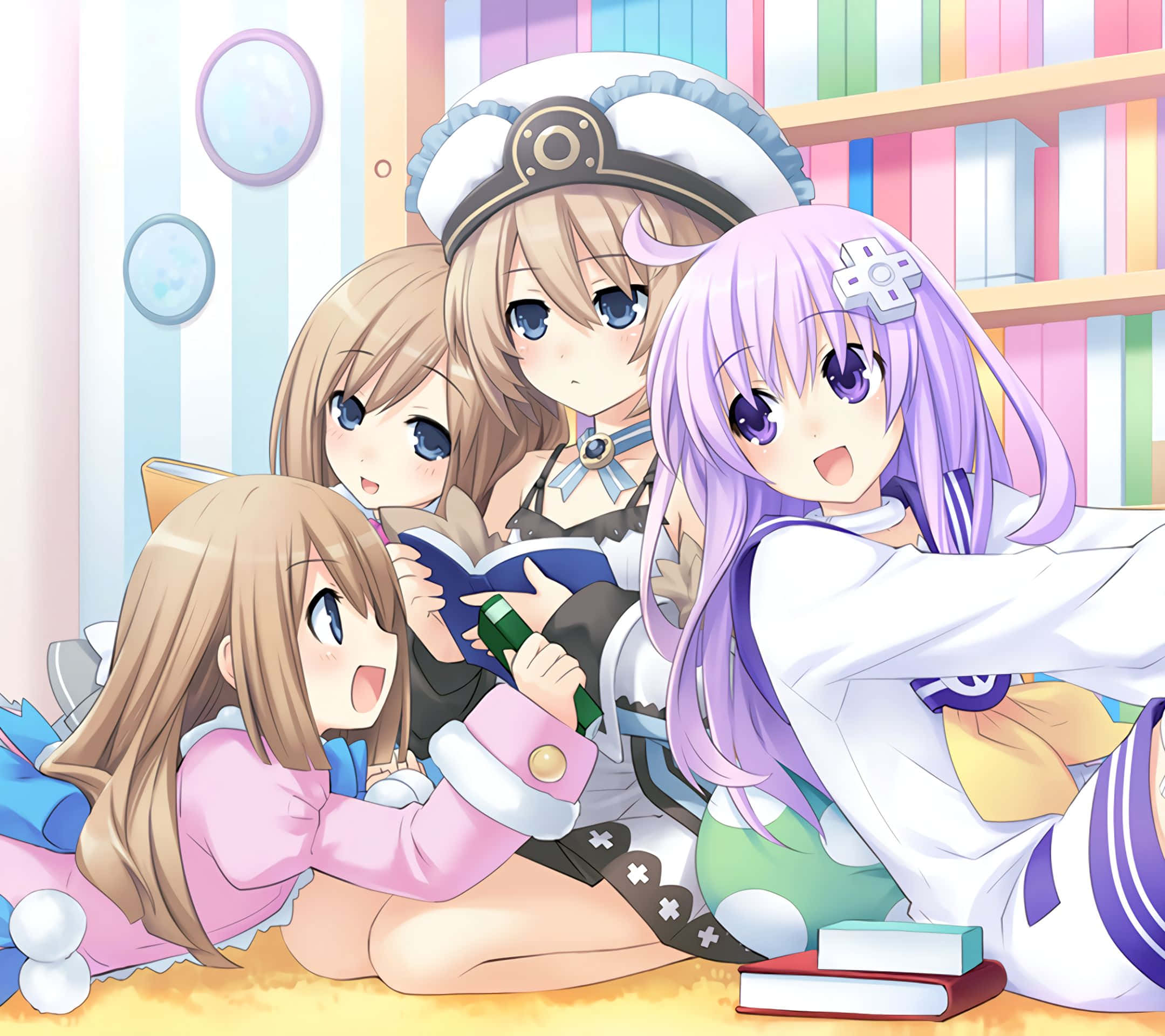 Hyperdimension Neptunia, sailor uniforms, casual wear, Full HD Desktop Wallpaper