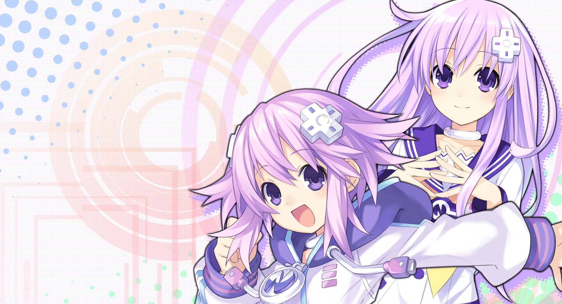 Hyperdimension Neptunia, purple hair, futuristic outfits, Full HD Desktop Wallpaper