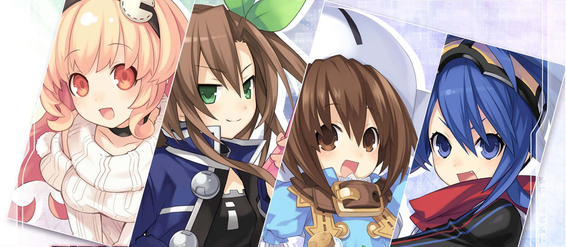 Hyperdimension Neptunia, anime girls, distinct hair colors, Full HD Desktop Wallpaper
