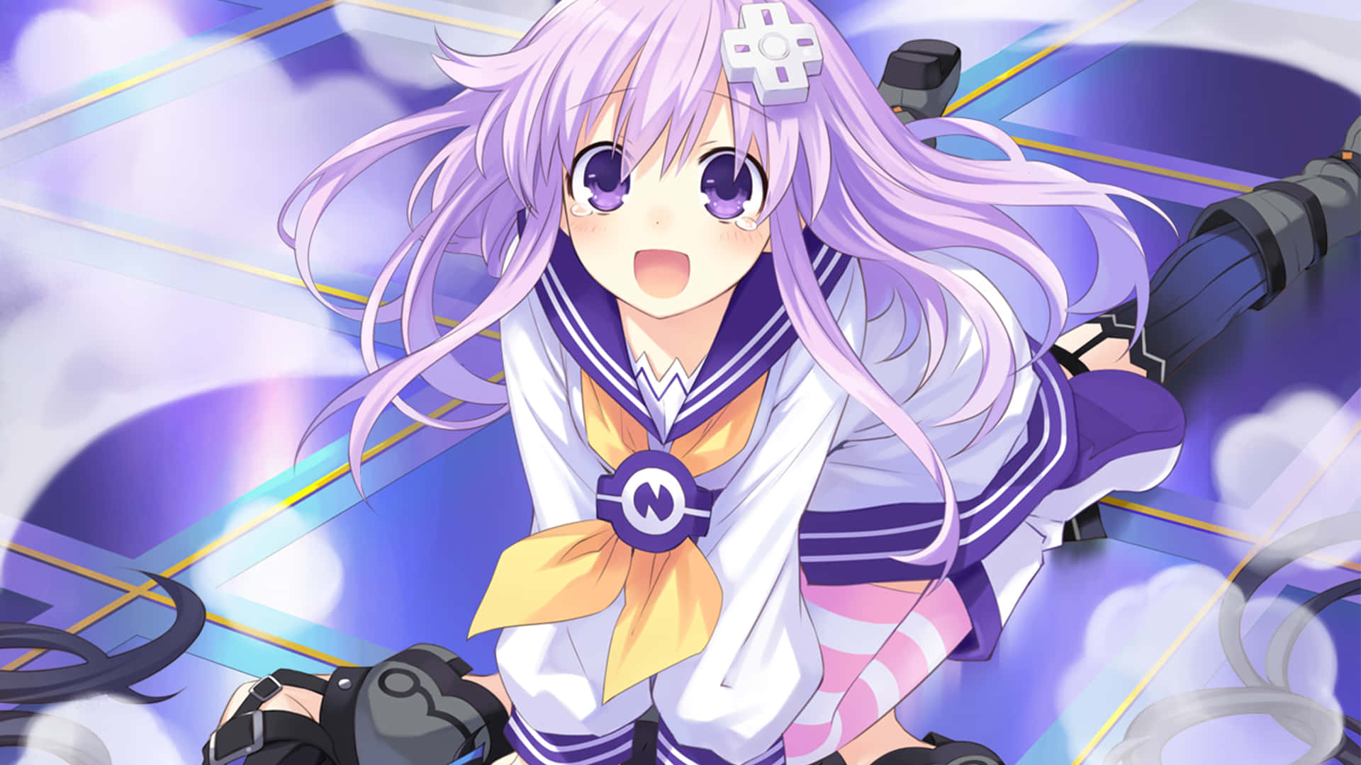 Hyperdimension Neptunia, lavender hair, purple eyes, Full HD Desktop Wallpaper