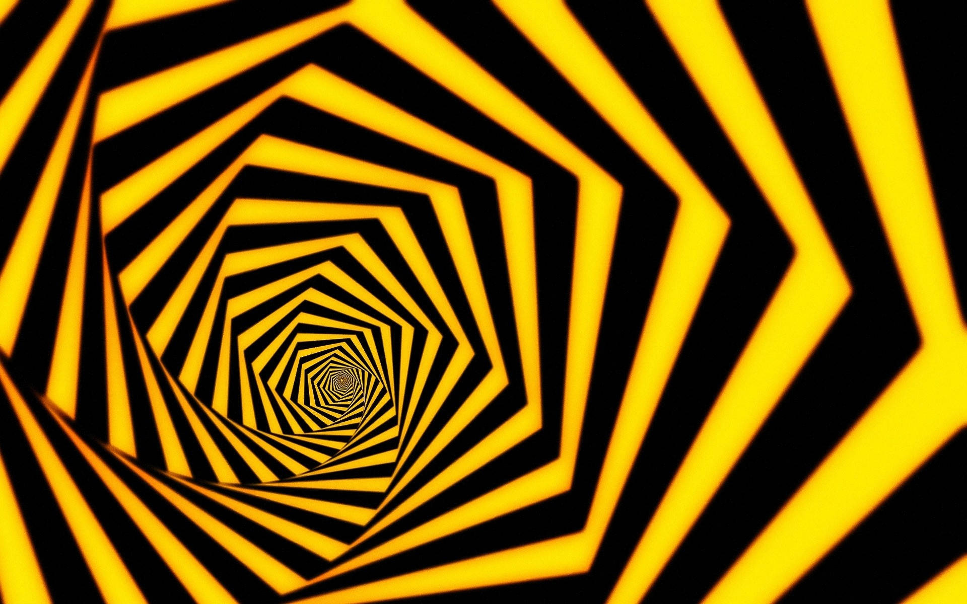 Hypnosis, hexagons, glowing yellow, Full HD Desktop Wallpaper