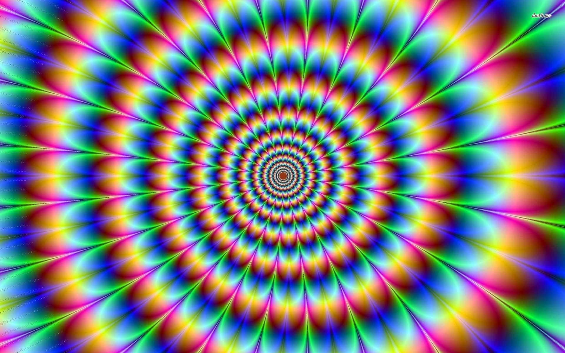 psychedelic spiral, rainbow hues, hypnotic tunnel effect, Full HD Desktop Wallpaper