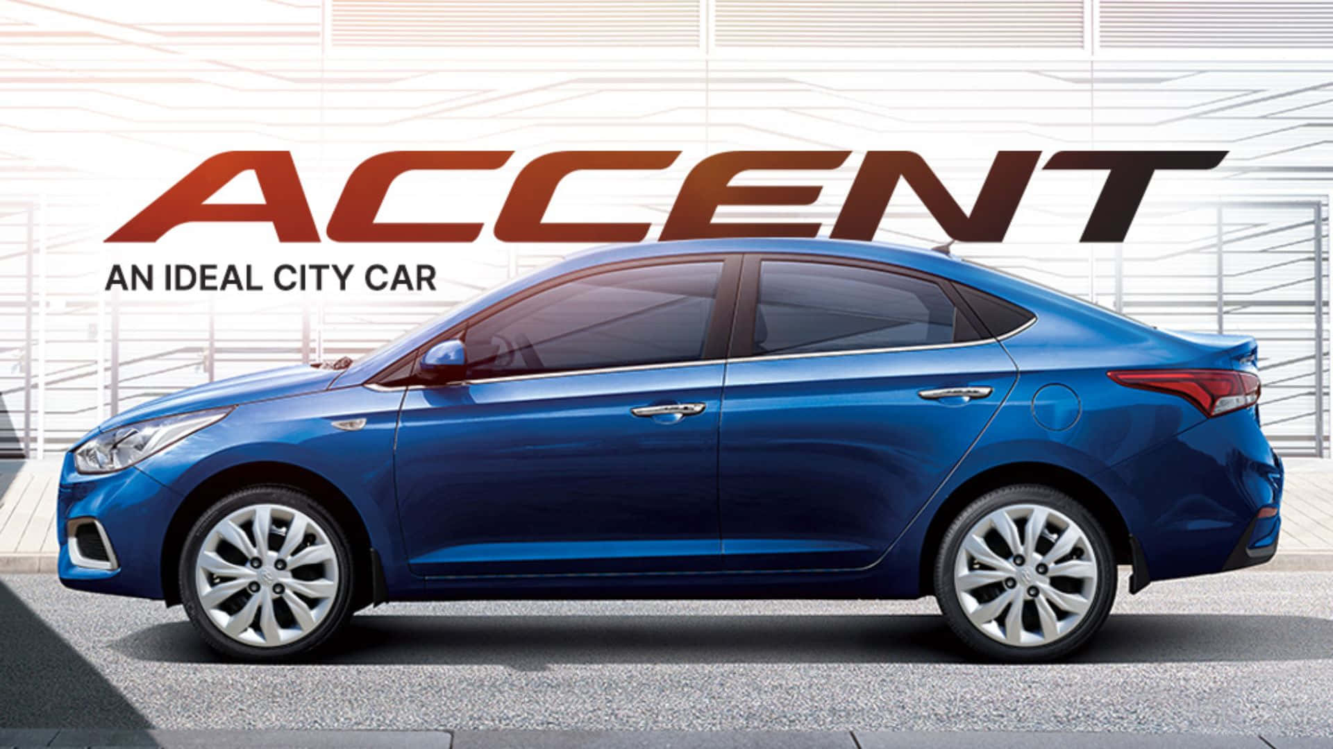 Hyundai Accent, blue, sleek, Full HD Desktop Wallpaper