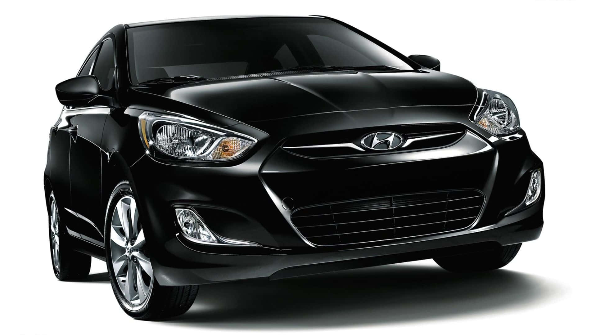 Hyundai Accent, black, studio lighting, Full HD Desktop Wallpaper