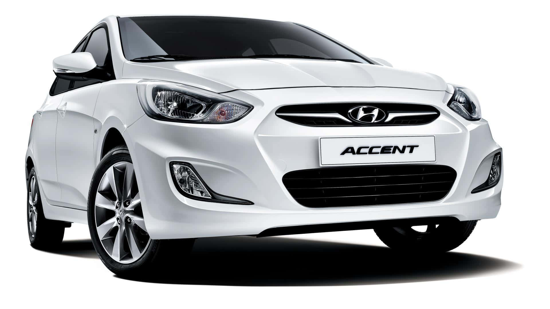 Hyundai Accent, white, studio shot, Full HD Desktop Wallpaper