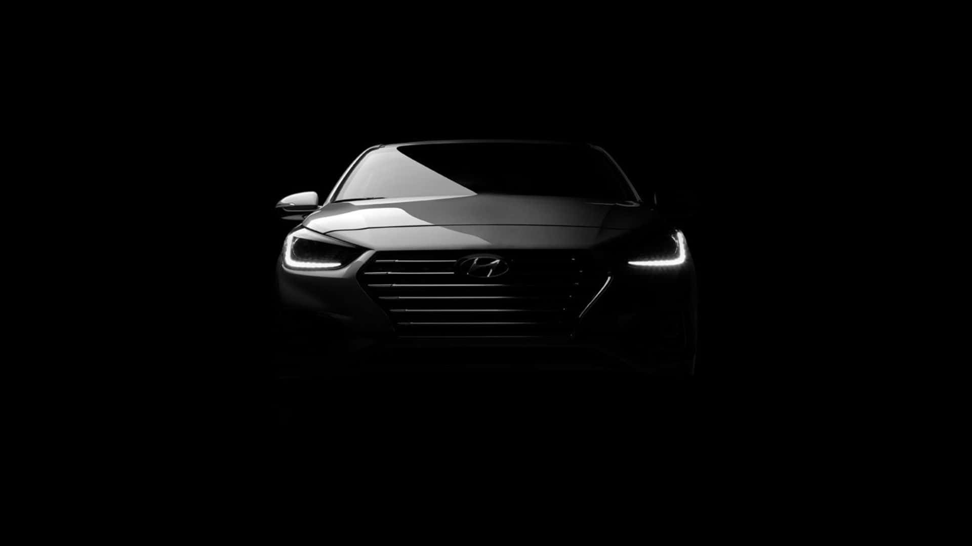 Hyundai Accent, modern design, illuminated headlights, Full HD Desktop Wallpaper