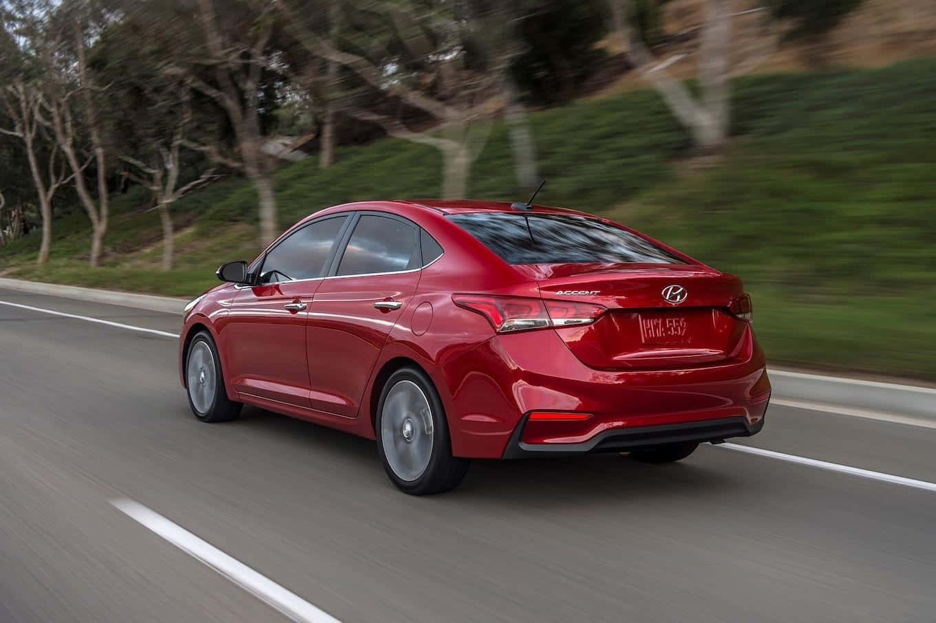 Hyundai Accent, red, sedan, HD Desktop Wallpaper