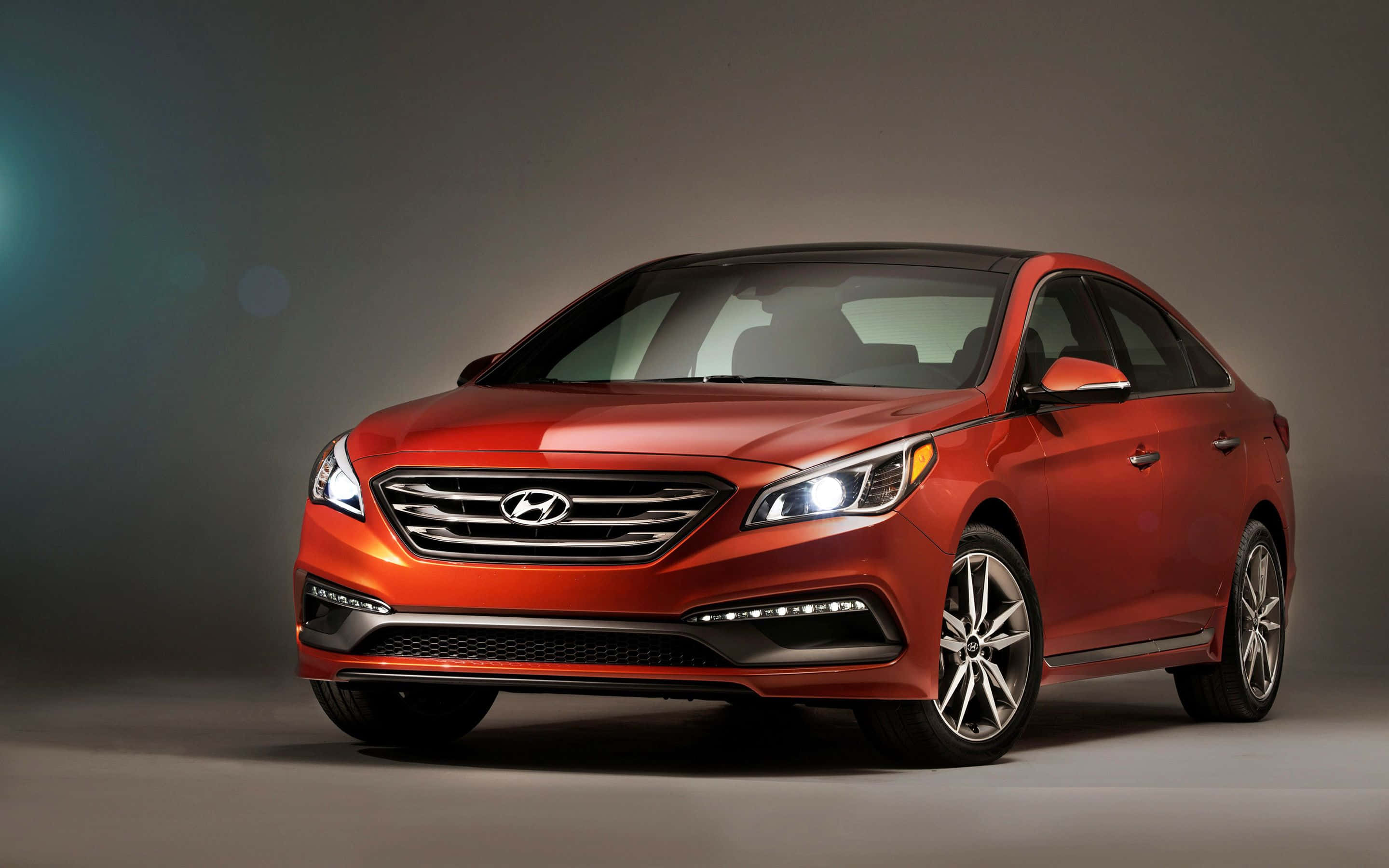 Hyundai Azera, red, studio lights, 2K Desktop Wallpaper