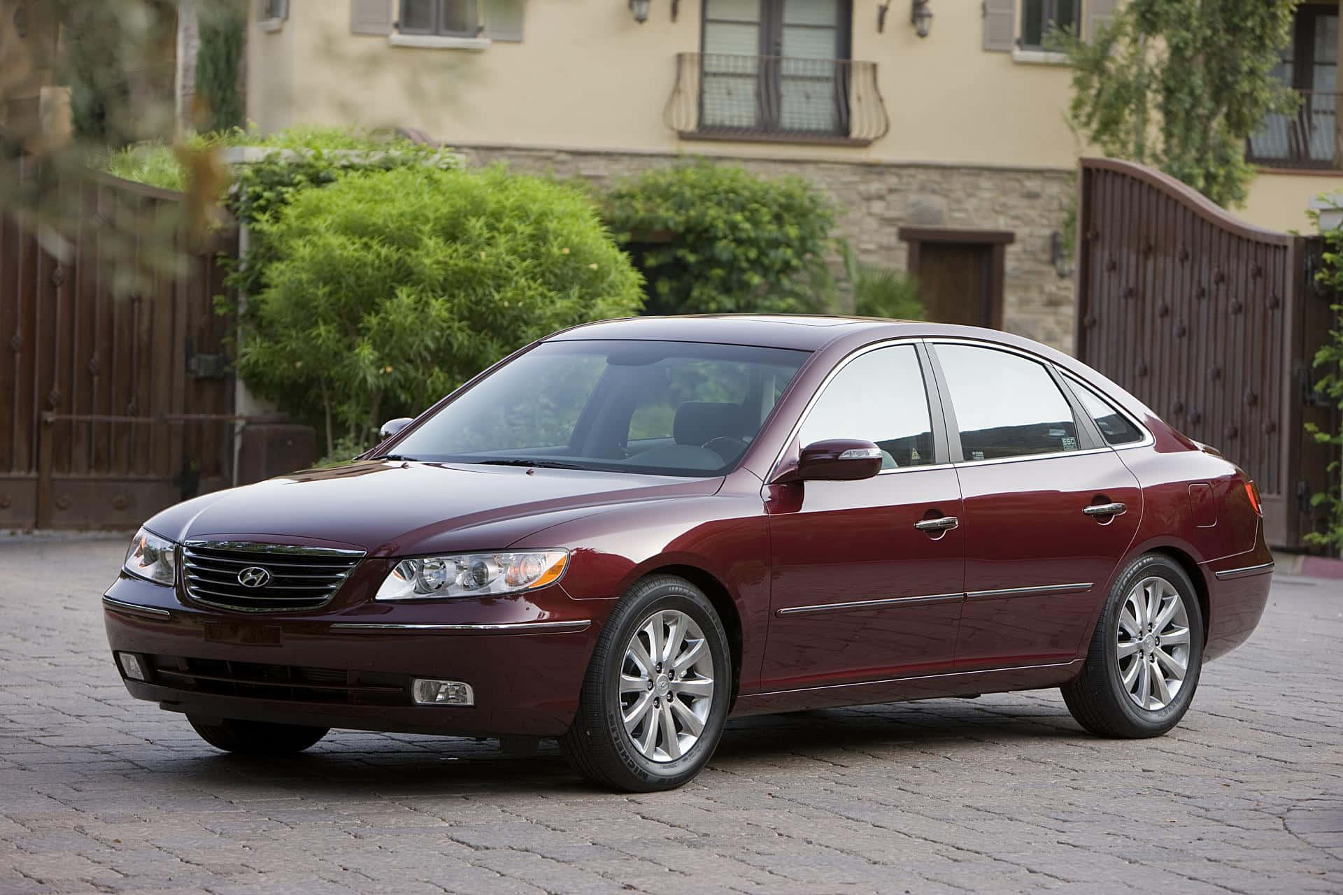 Hyundai Azera, maroon, daylight, Full HD Desktop Wallpaper