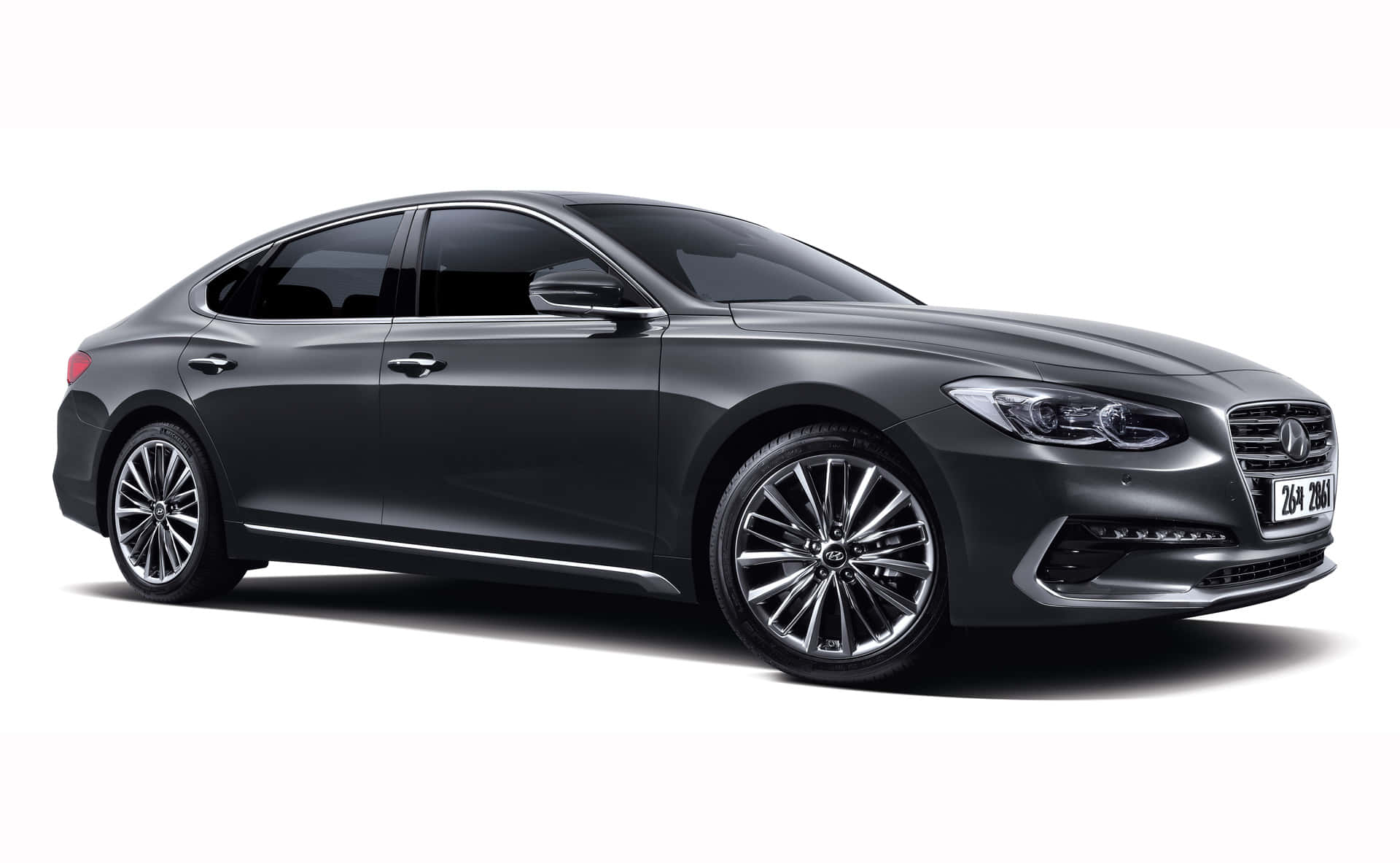 Hyundai Azera, dark gray, chrome accents, Full HD Desktop Wallpaper
