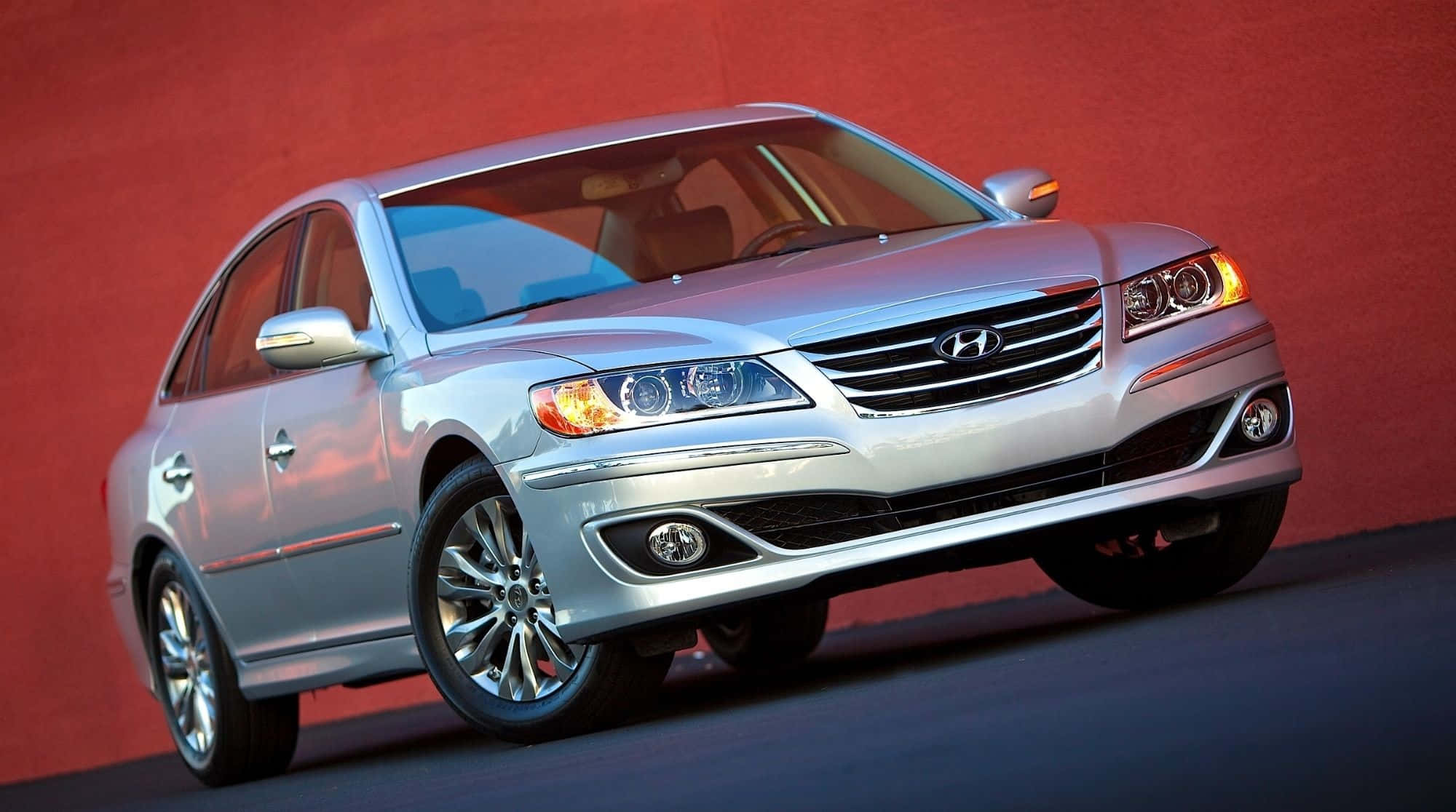 Hyundai Azera, silver, studio lights, Full HD Desktop Wallpaper