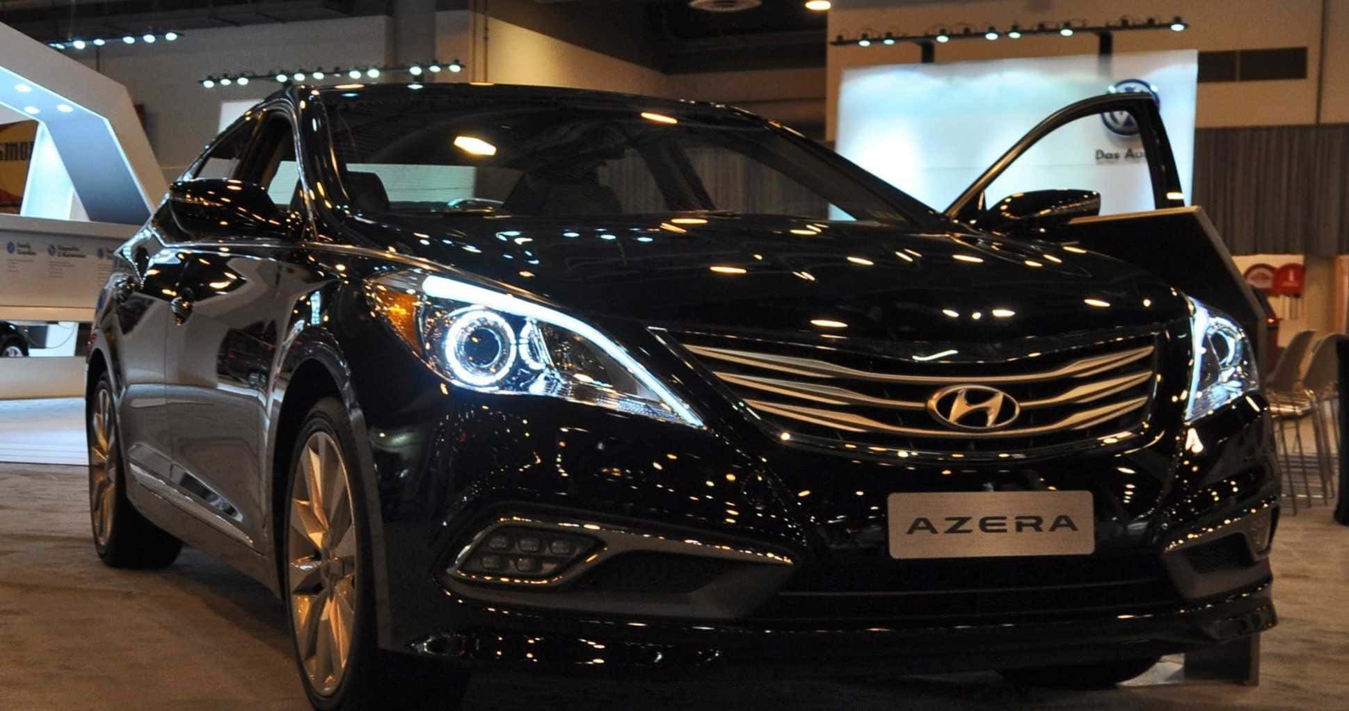 Hyundai Azera, black, showroom lights, Full HD Desktop Wallpaper