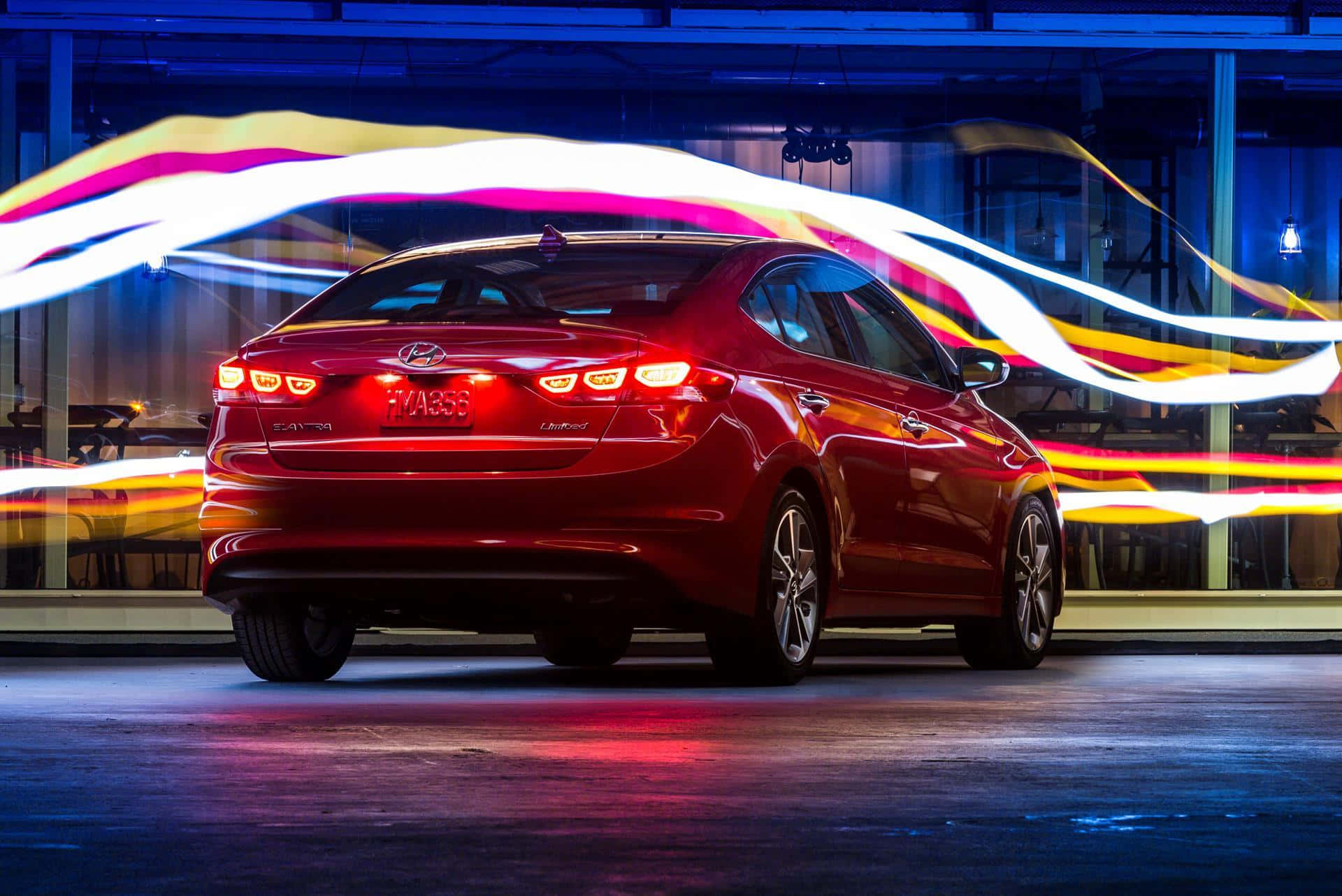 Hyundai Elantra, glossy red, sedan, Full HD Desktop Wallpaper