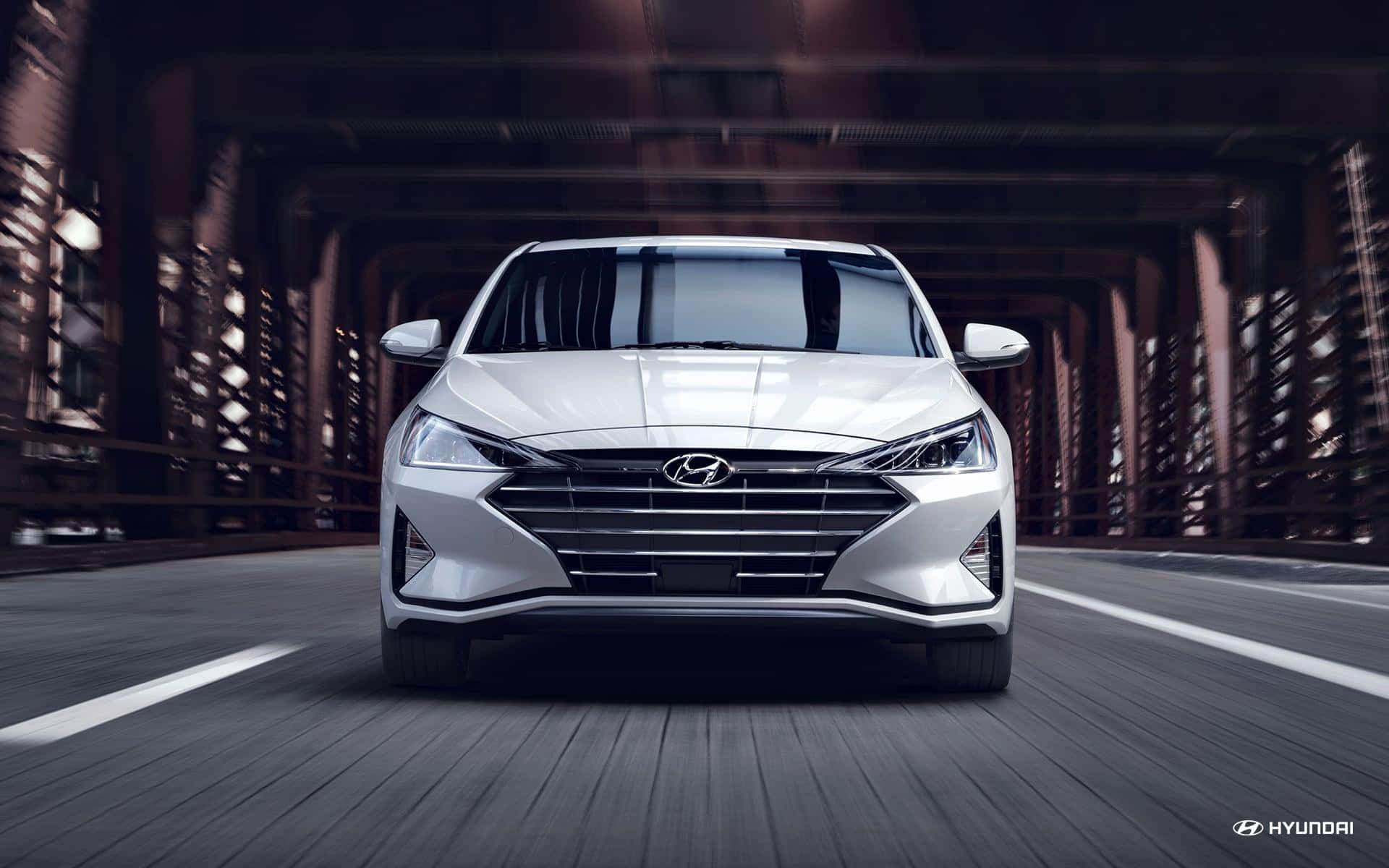 Hyundai Elantra, silver, bridge, Full HD Desktop Wallpaper