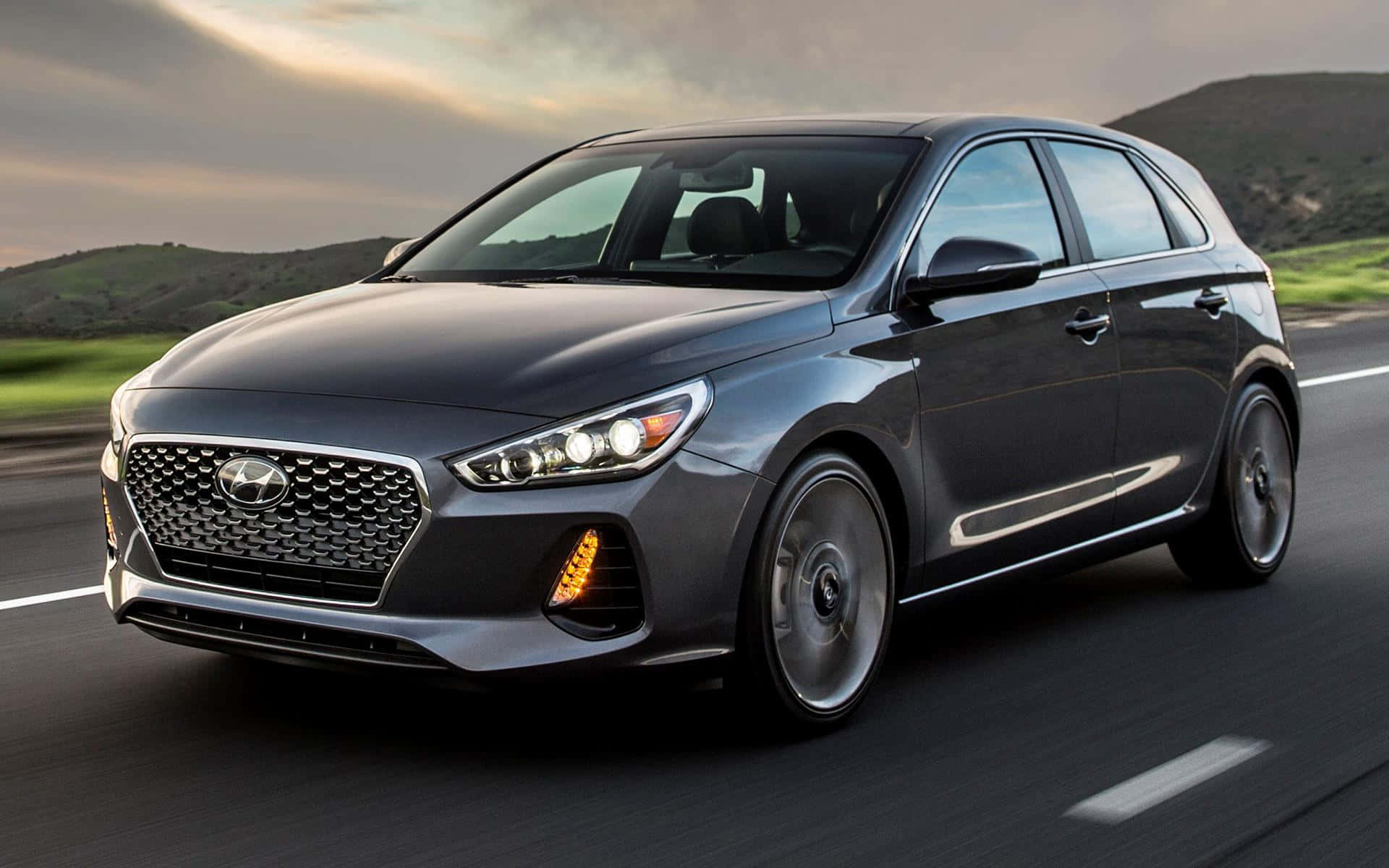 Hyundai Elantra, gray, hatchback, Full HD Desktop Wallpaper