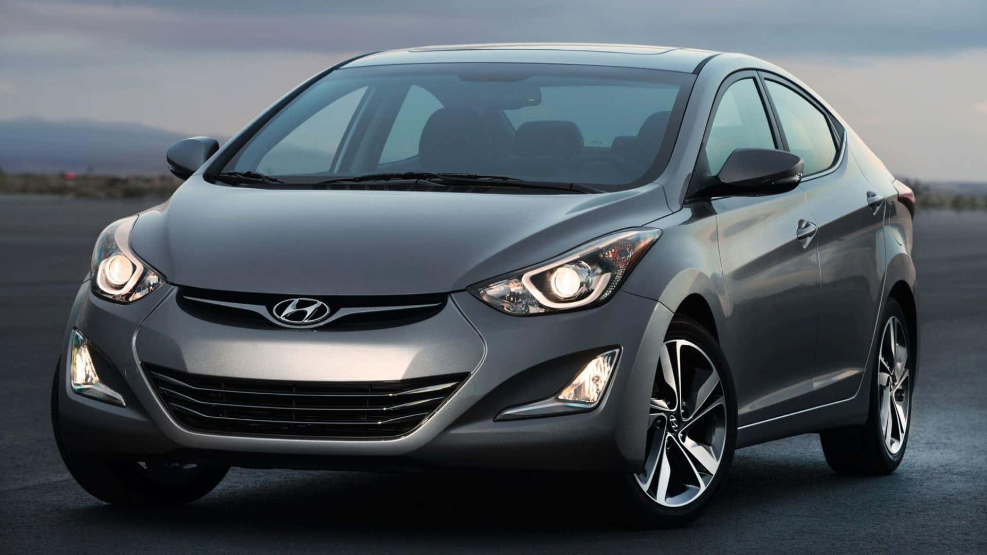 Hyundai Elantra, silver, twilight light, Full HD Desktop Wallpaper