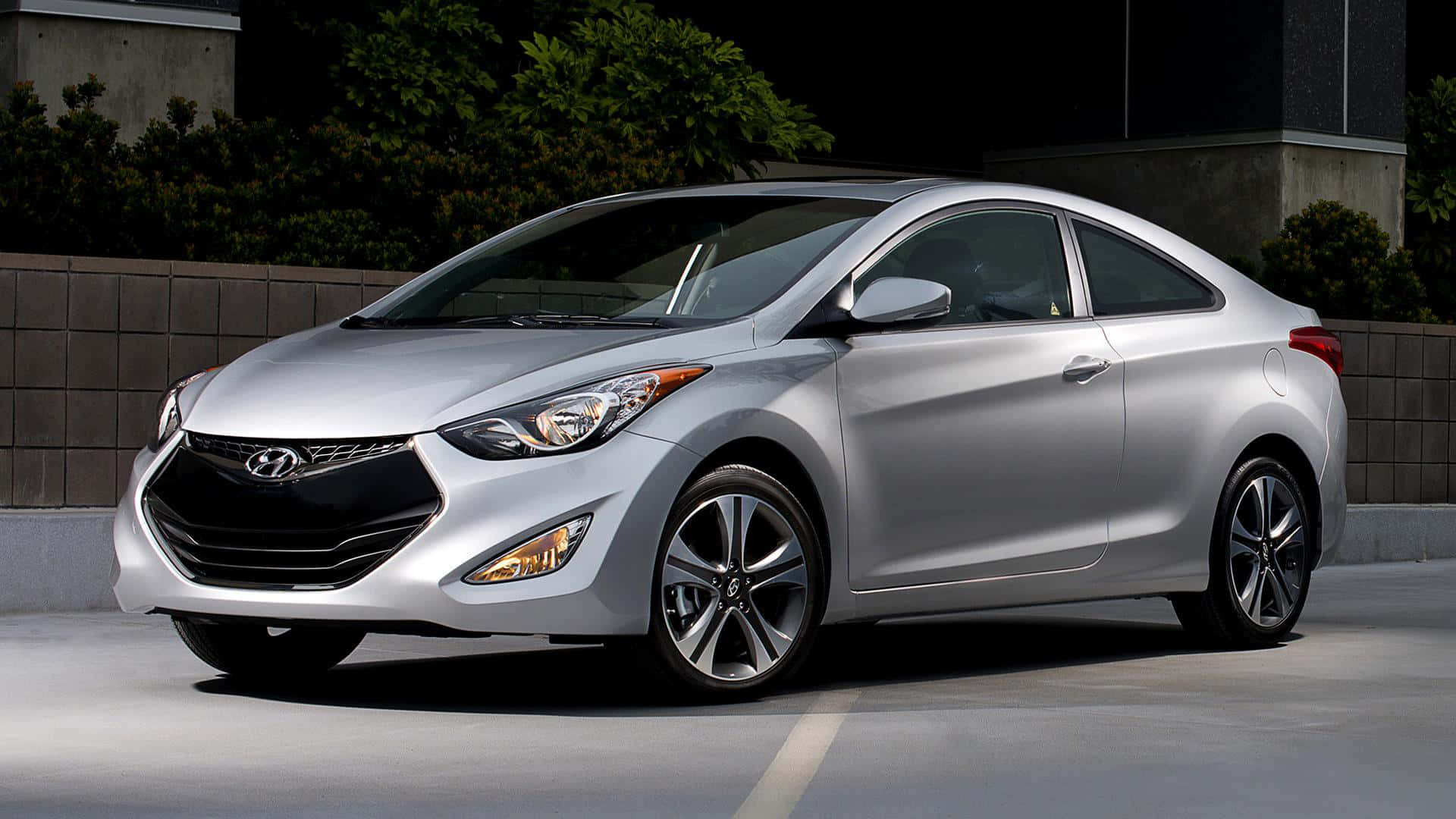 Hyundai Elantra, silver, concrete surface, Full HD Desktop Wallpaper
