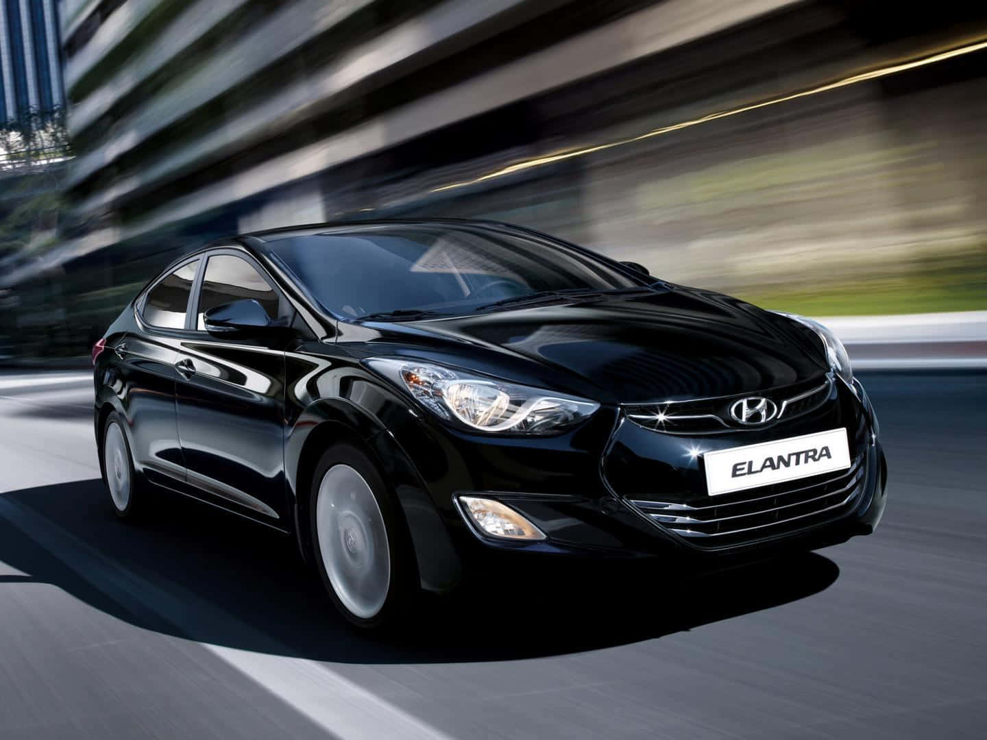Hyundai Elantra, black, urban street, HD Desktop Wallpaper