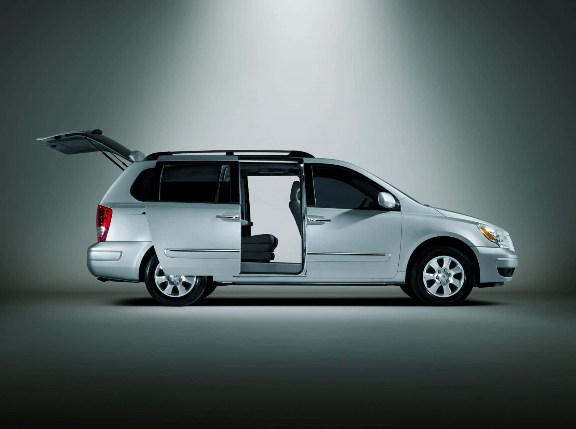 Hyundai Entourage, silver, minivan, Full HD Desktop Wallpaper