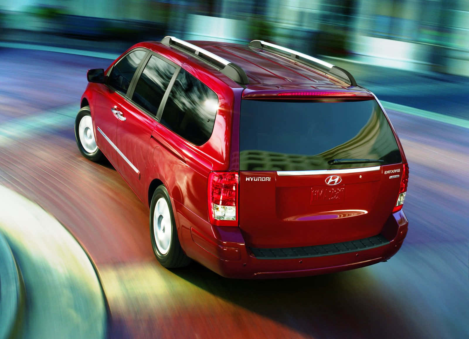 Hyundai Entourage, red, urban road, HD Desktop Wallpaper