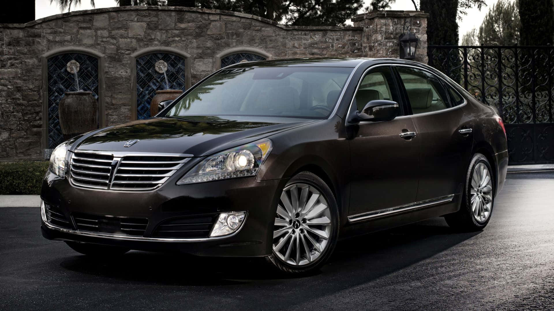 Hyundai Equus, black, luxury sedan, Full HD Desktop Wallpaper