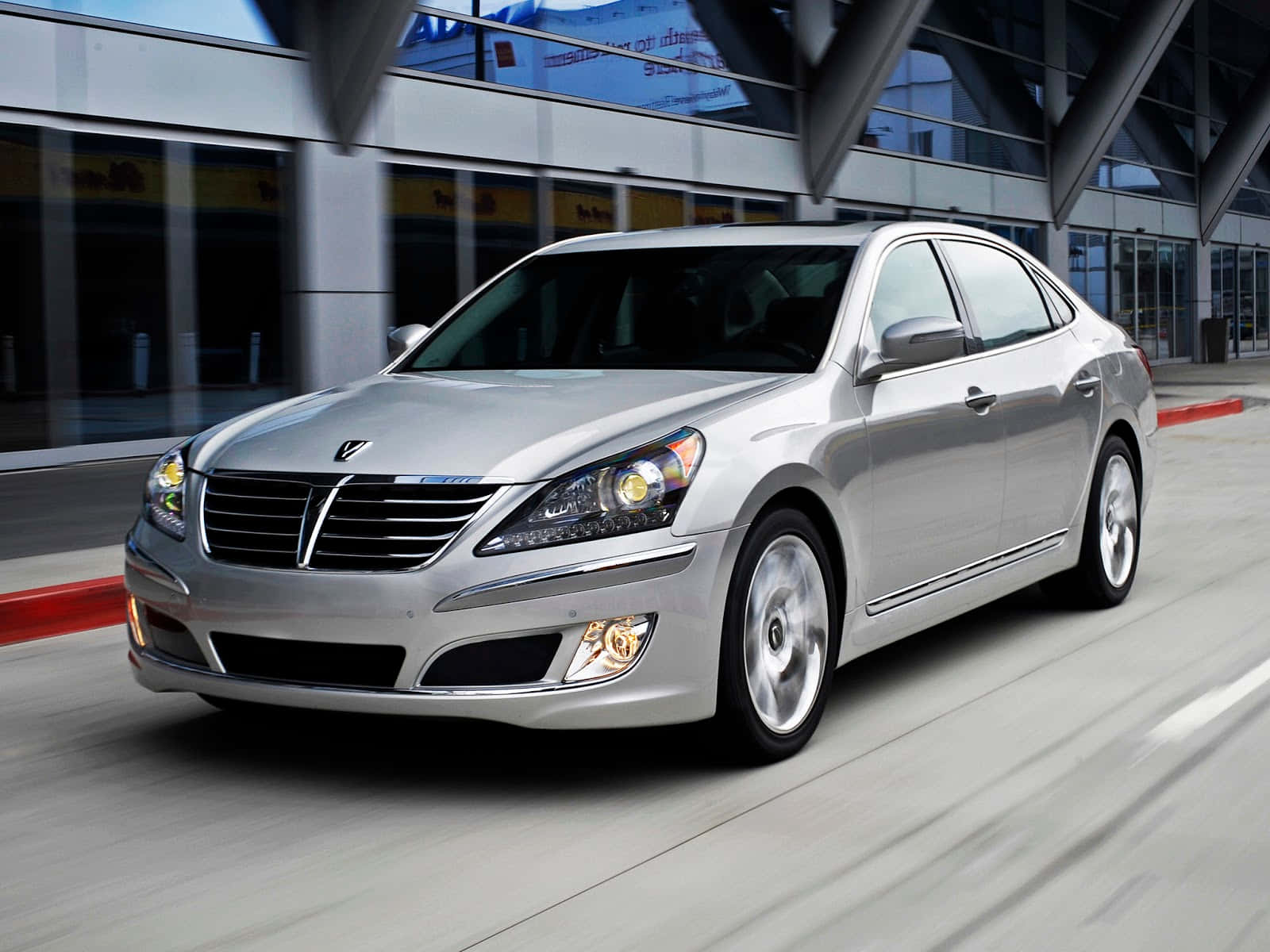 Hyundai Equus, silver, sleek, HD Desktop Wallpaper