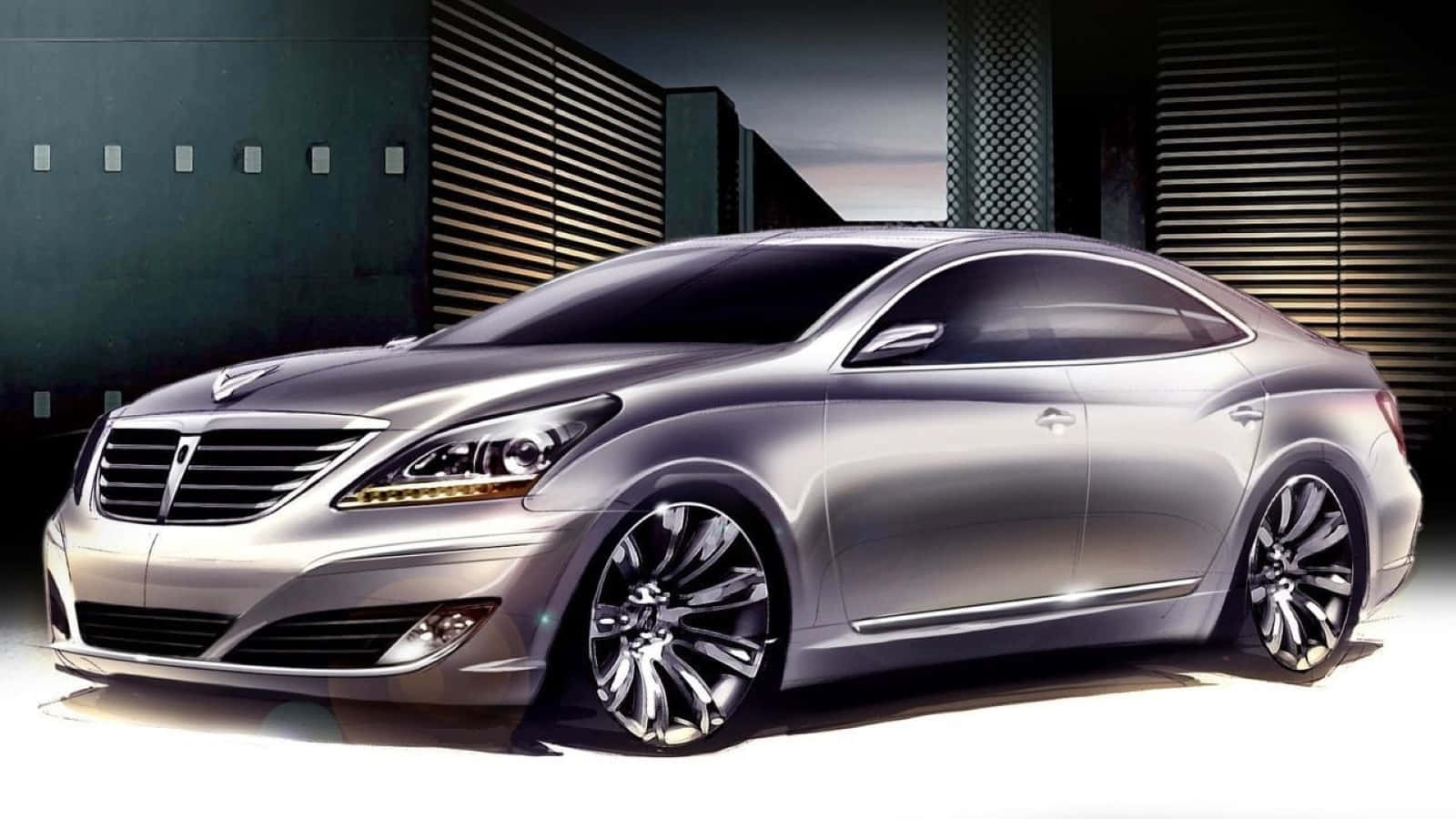 Hyundai Equus, silver, luxury sedan, HD Desktop Wallpaper